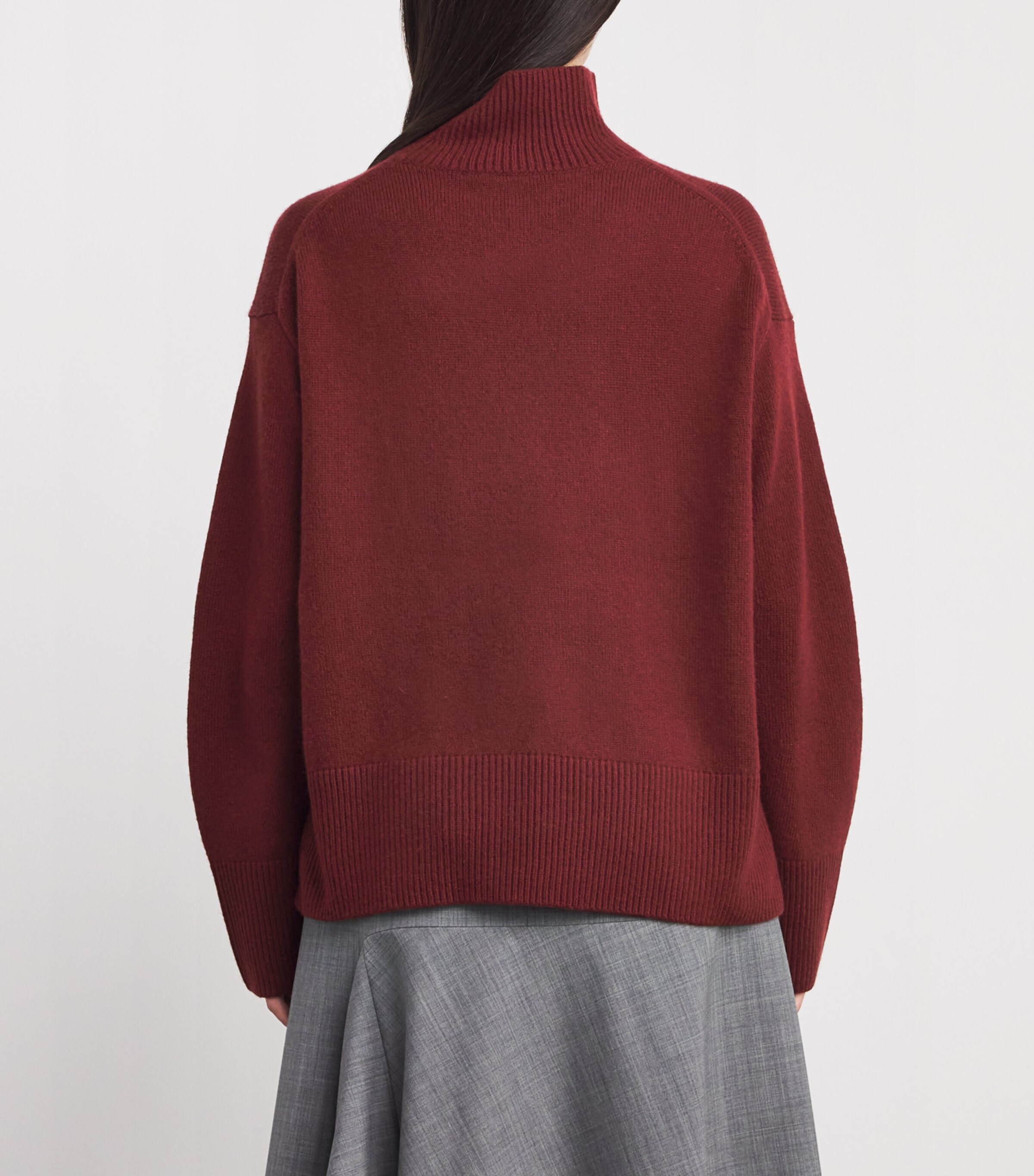 Vince Womens Wool-Cashmere Rollneck Sweater Bordeaux Image 4