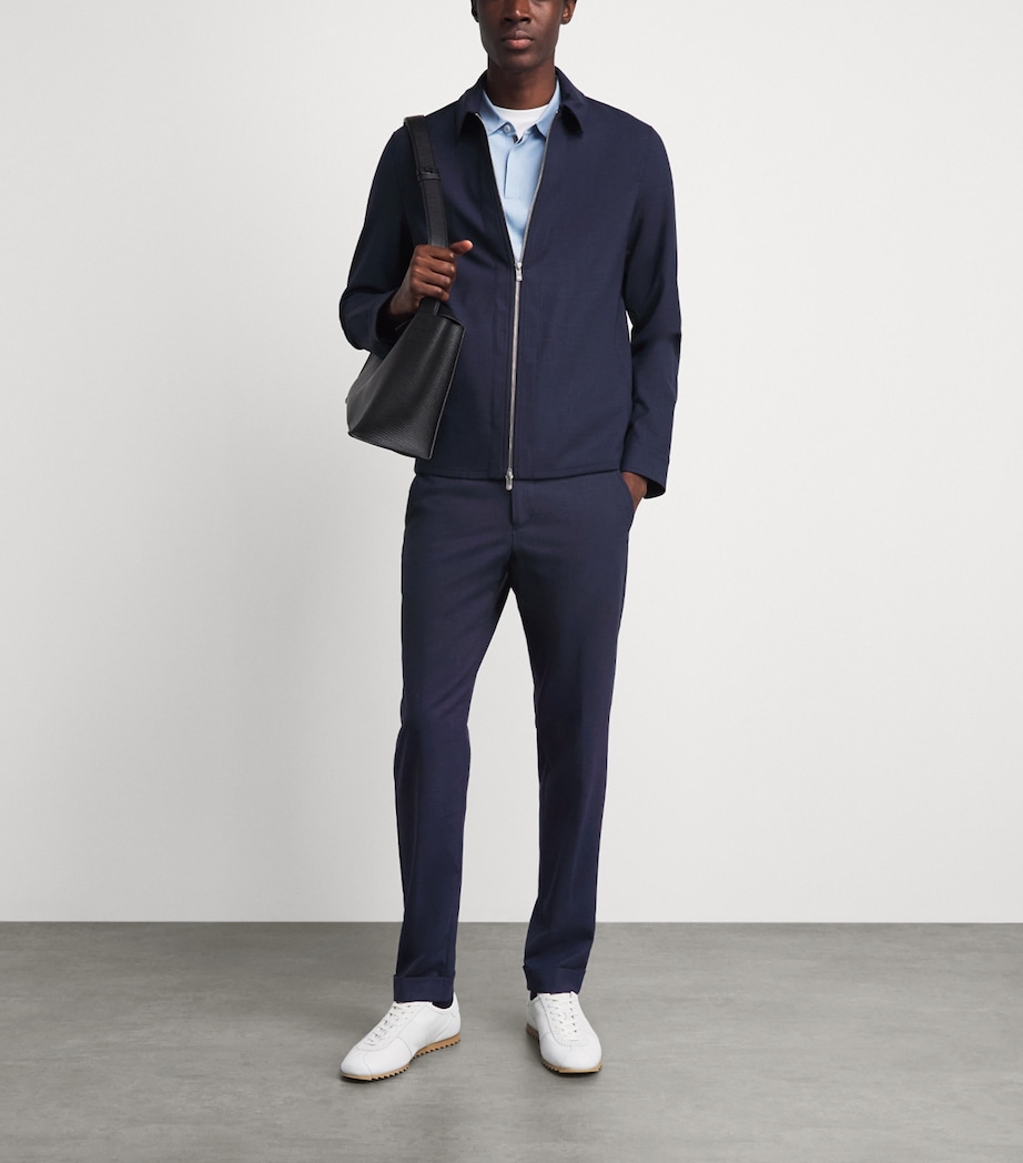 Marco Pescarolo Mens Virgin Wool Drawstring Trousers Blu Image 2