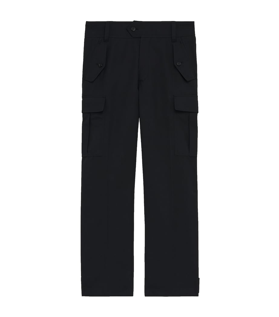 McQueen Mens Cotton Cargo-Pocket Straight Trousers Image 1