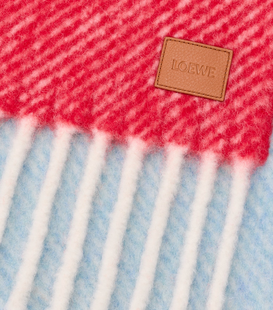 LOEWE Alpaca-Wool-Blend Scarf Red/blue Image 2