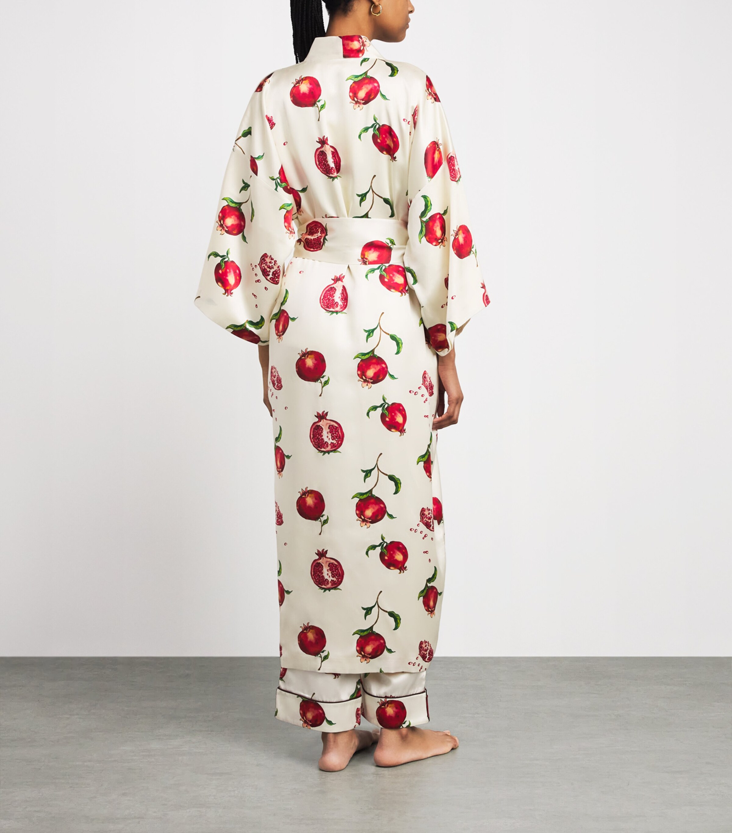 Olivia von Halle Womens Silk Pomegranate Queenie Robe Allegra Image 4