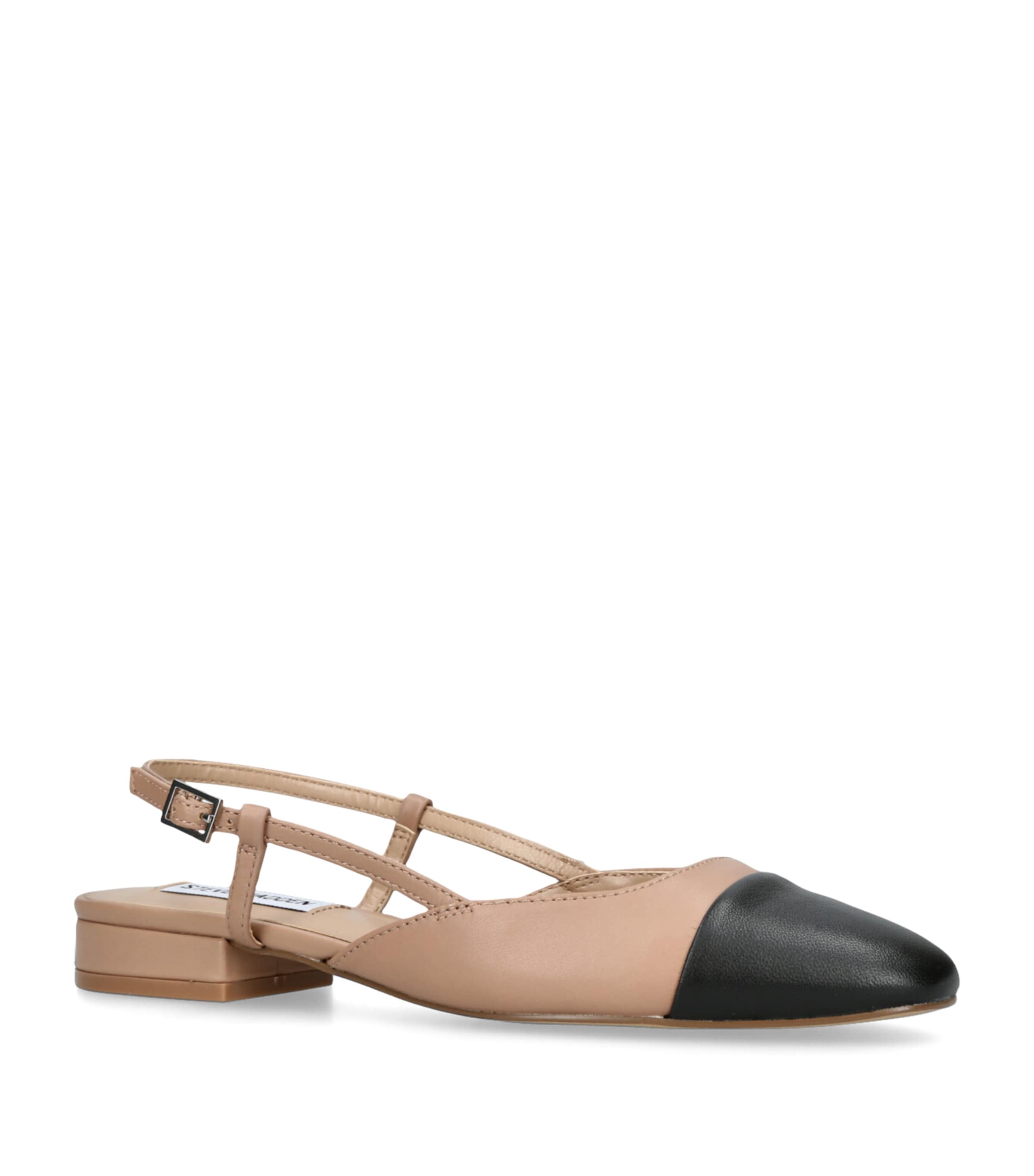 Steve Madden Leather Belinda Slingback Flats Tan Comb Image 3