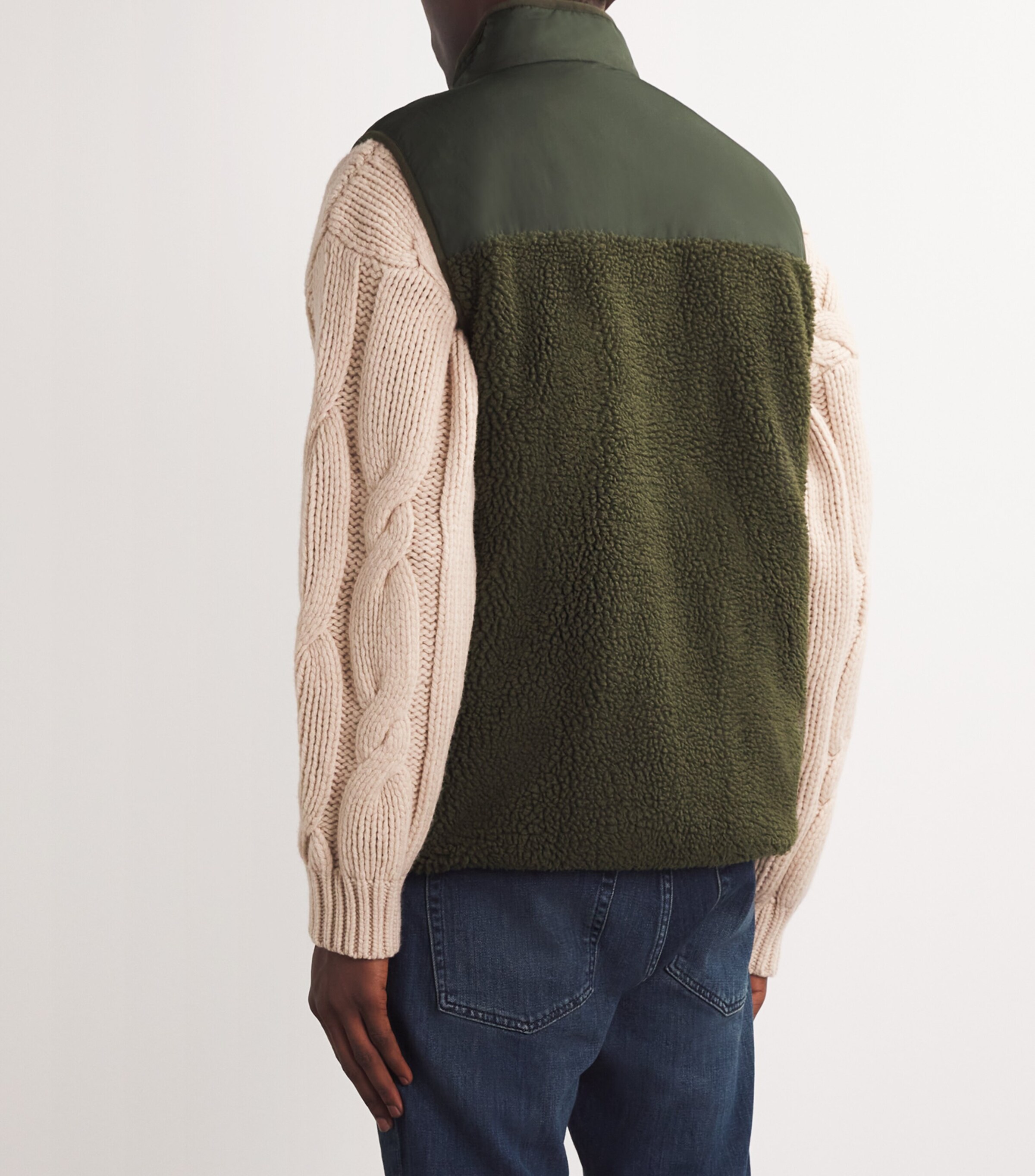 Barbour Mens Newlan Fleece Gilet Olive Image 4