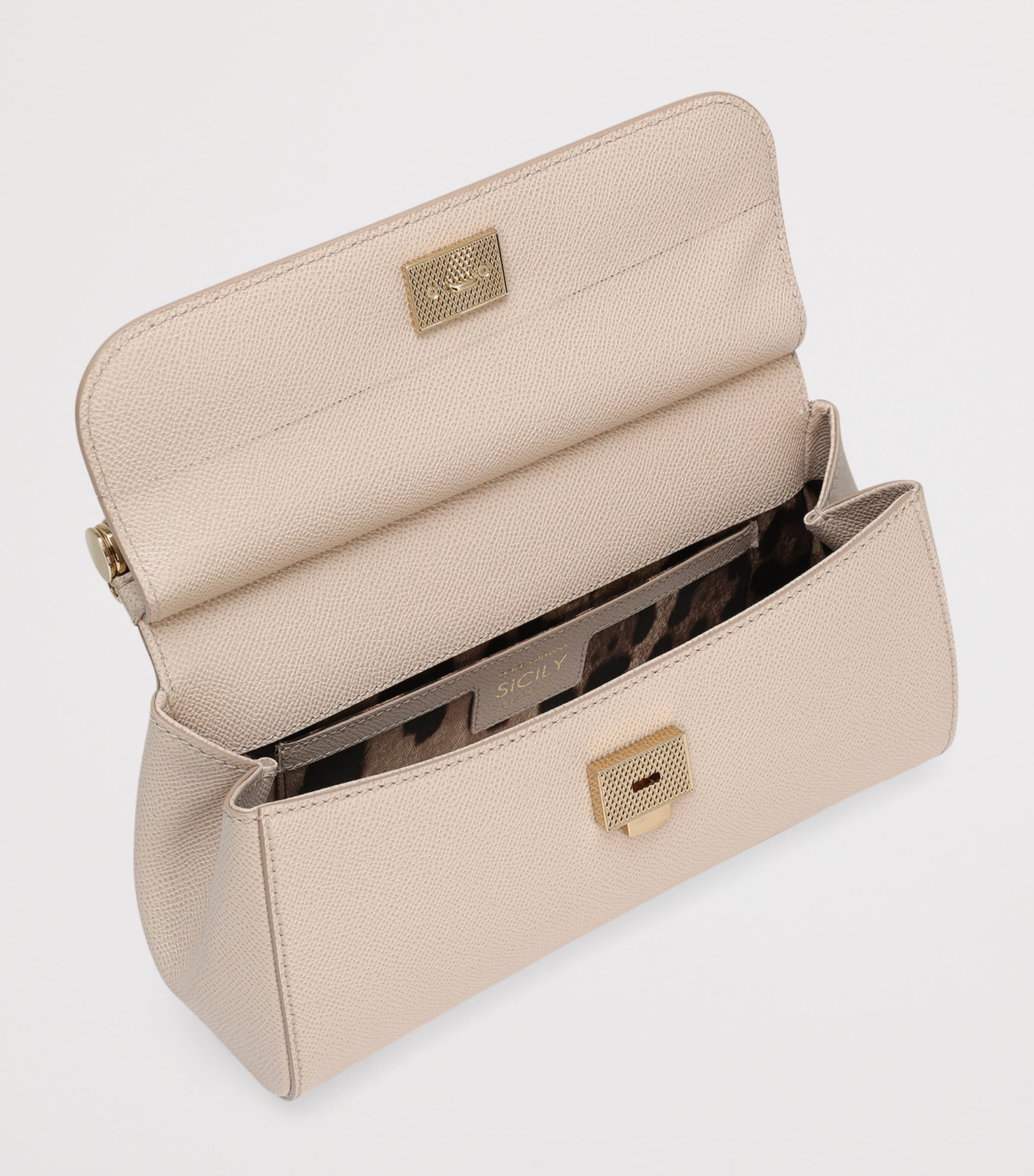 Dolce&Gabbana Leather Sicily Top-Handle Bag Light Pink Image 5