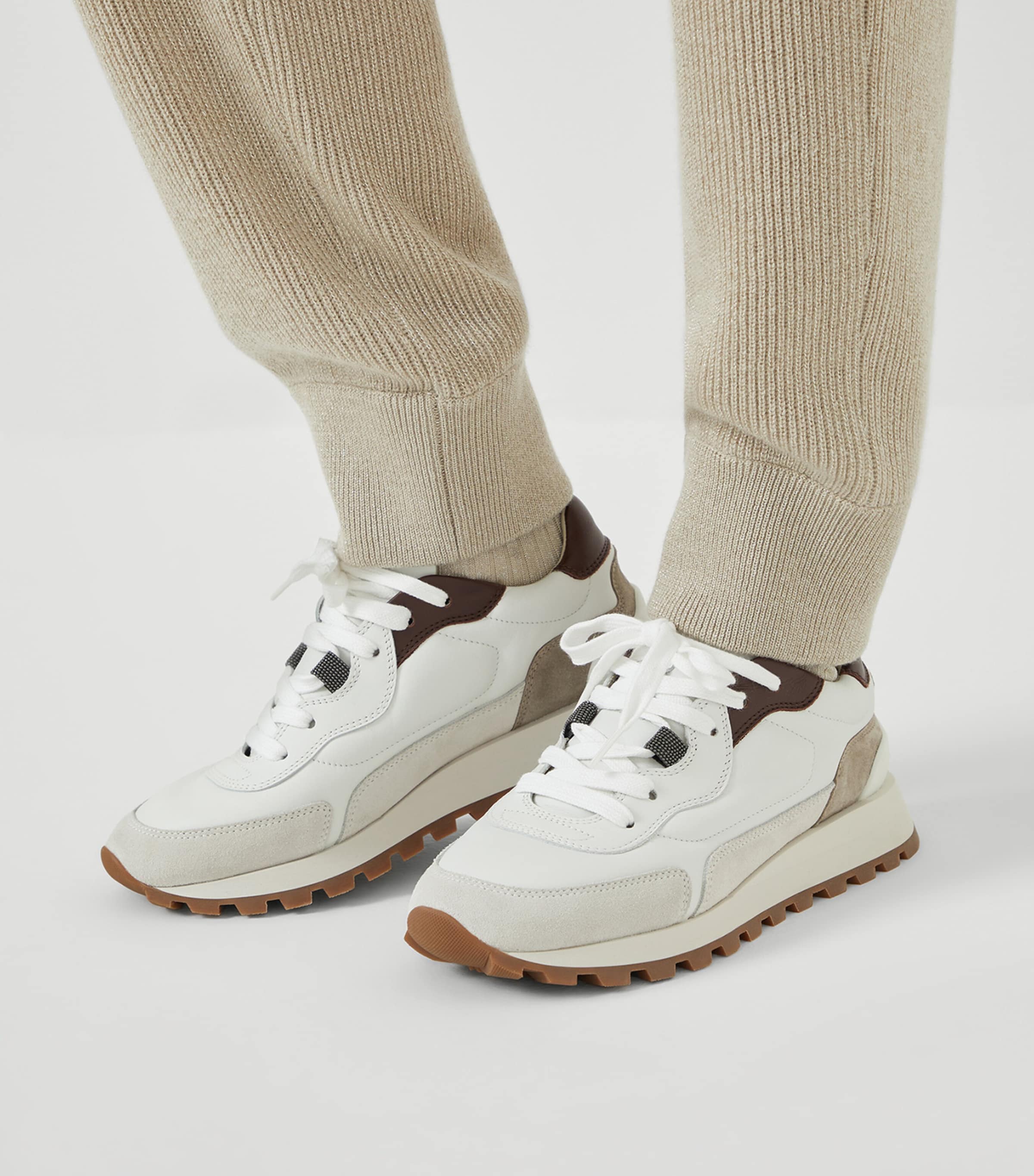 Calfskin Monili-Detail Sneakers C7592 Image 2