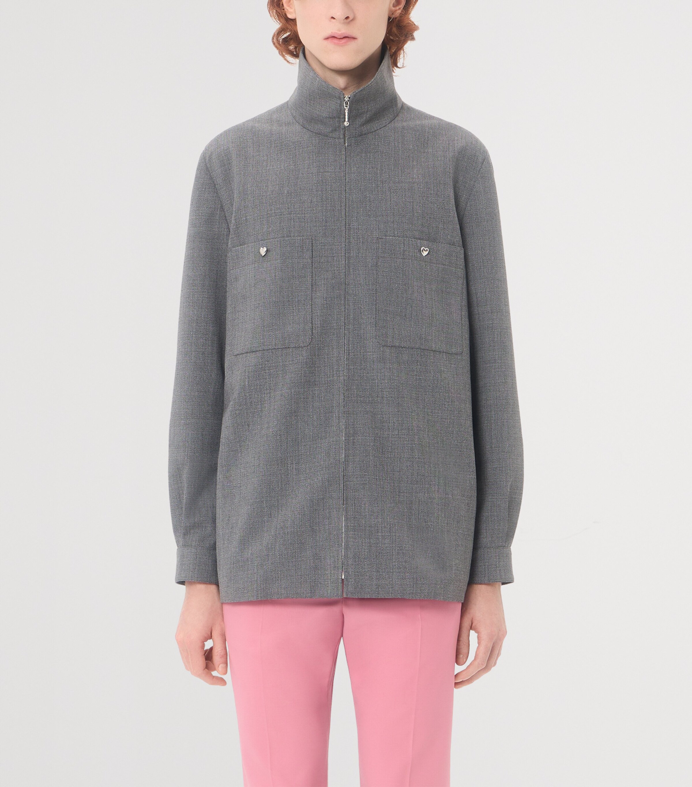 Valentino Garavani Mens Heart Embellished Overshirt Image 2