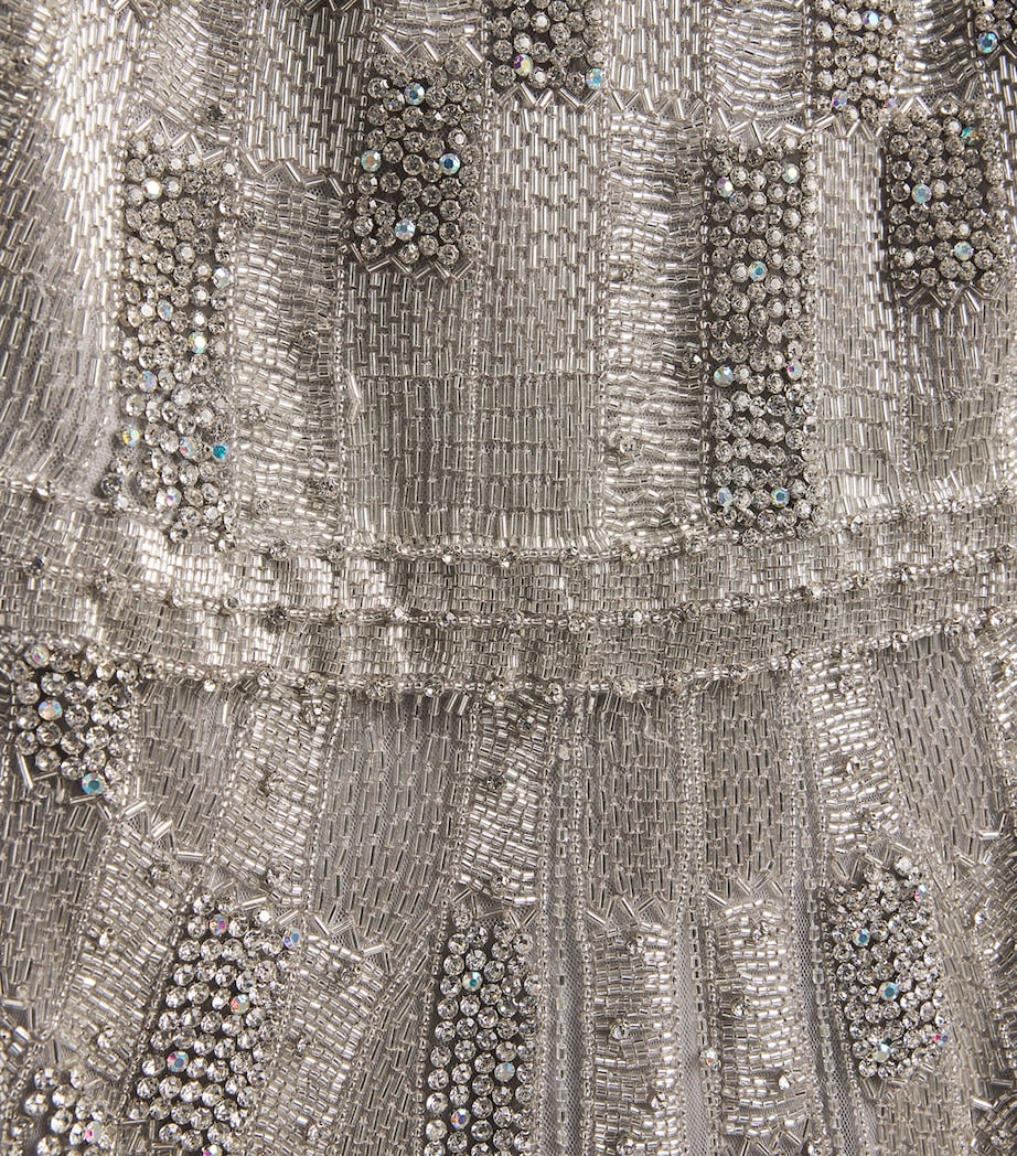 Embellished Crepe Florina Gown SILVER Image 5