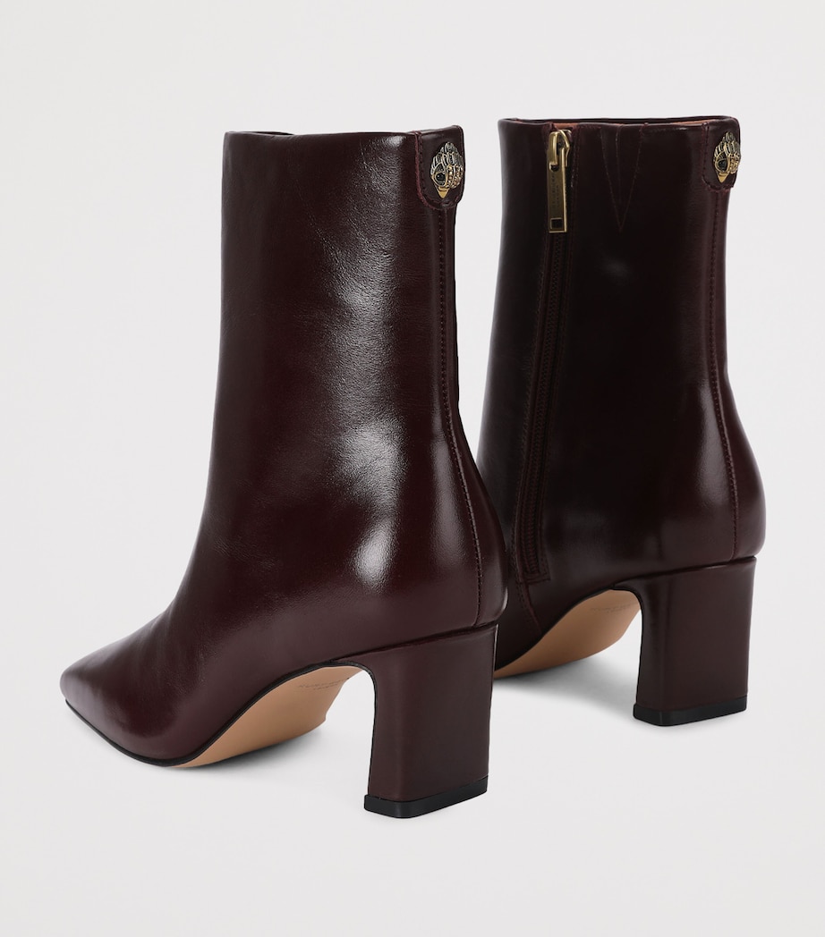 Kurt Geiger London Leather Billy Ankle Boots Wine Image 3