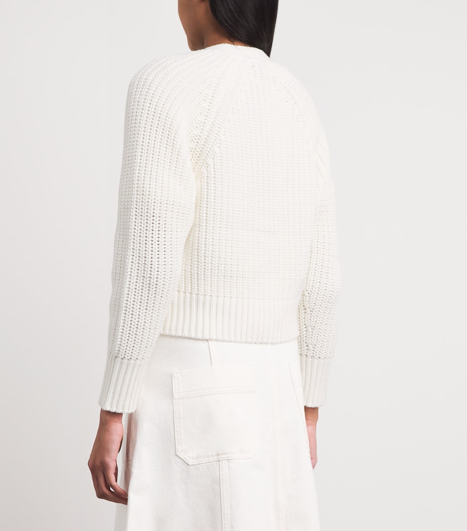 ME+EM Womens Organic Cotton Weekend Cardigan Soft White Image 5