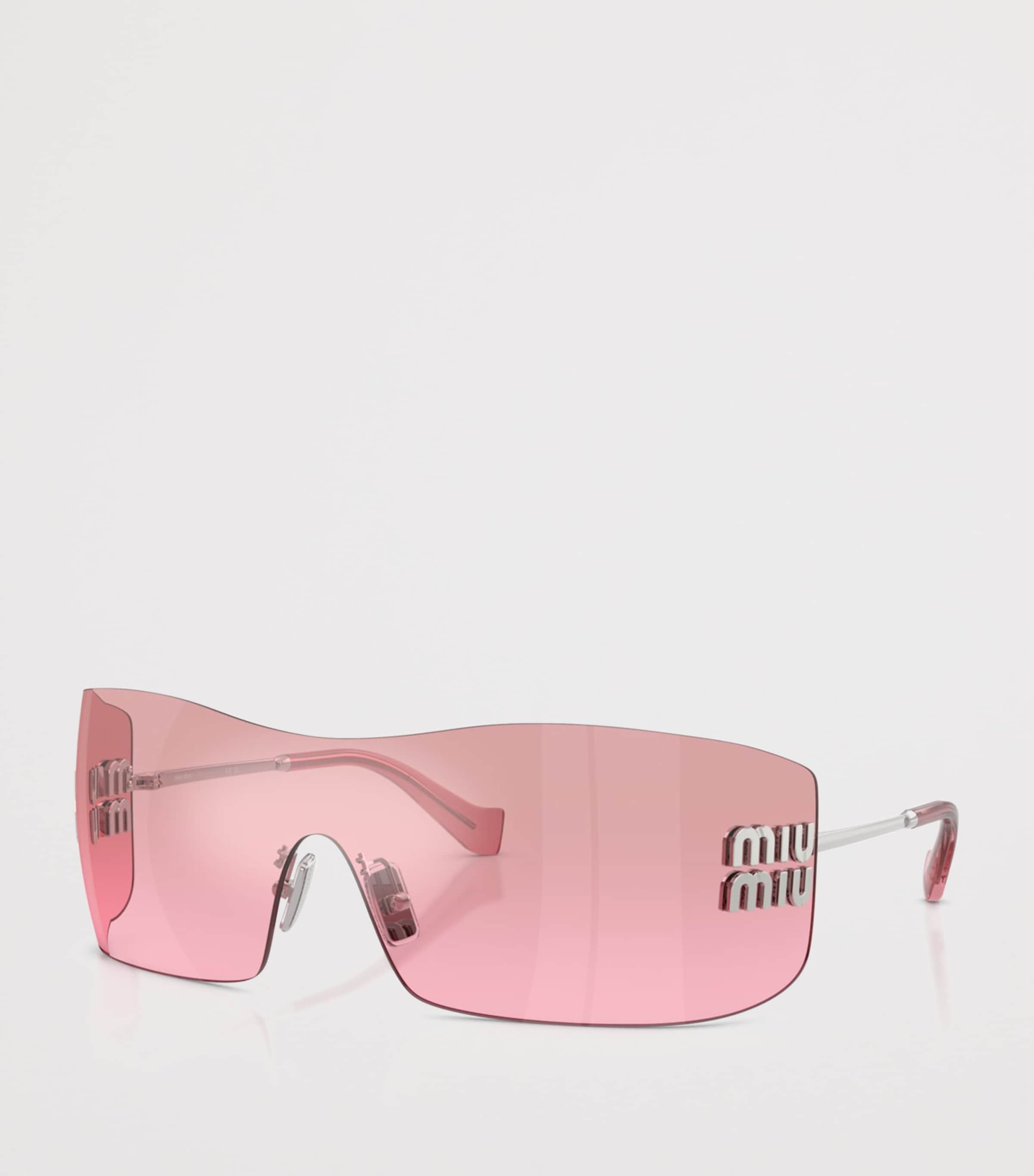 Miu Miu Rimless Shield Sunglasses Silver Image 2