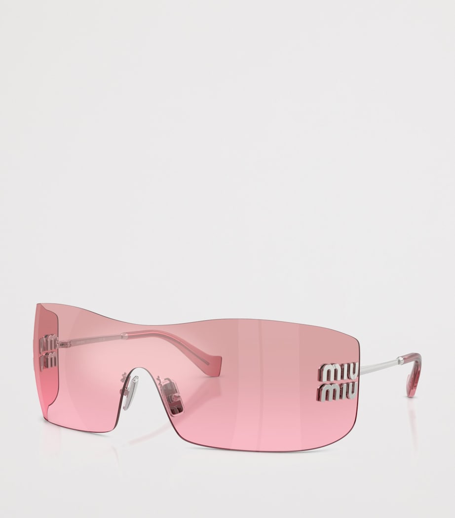 Miu Miu Rimless Shield Sunglasses Silver Image 2