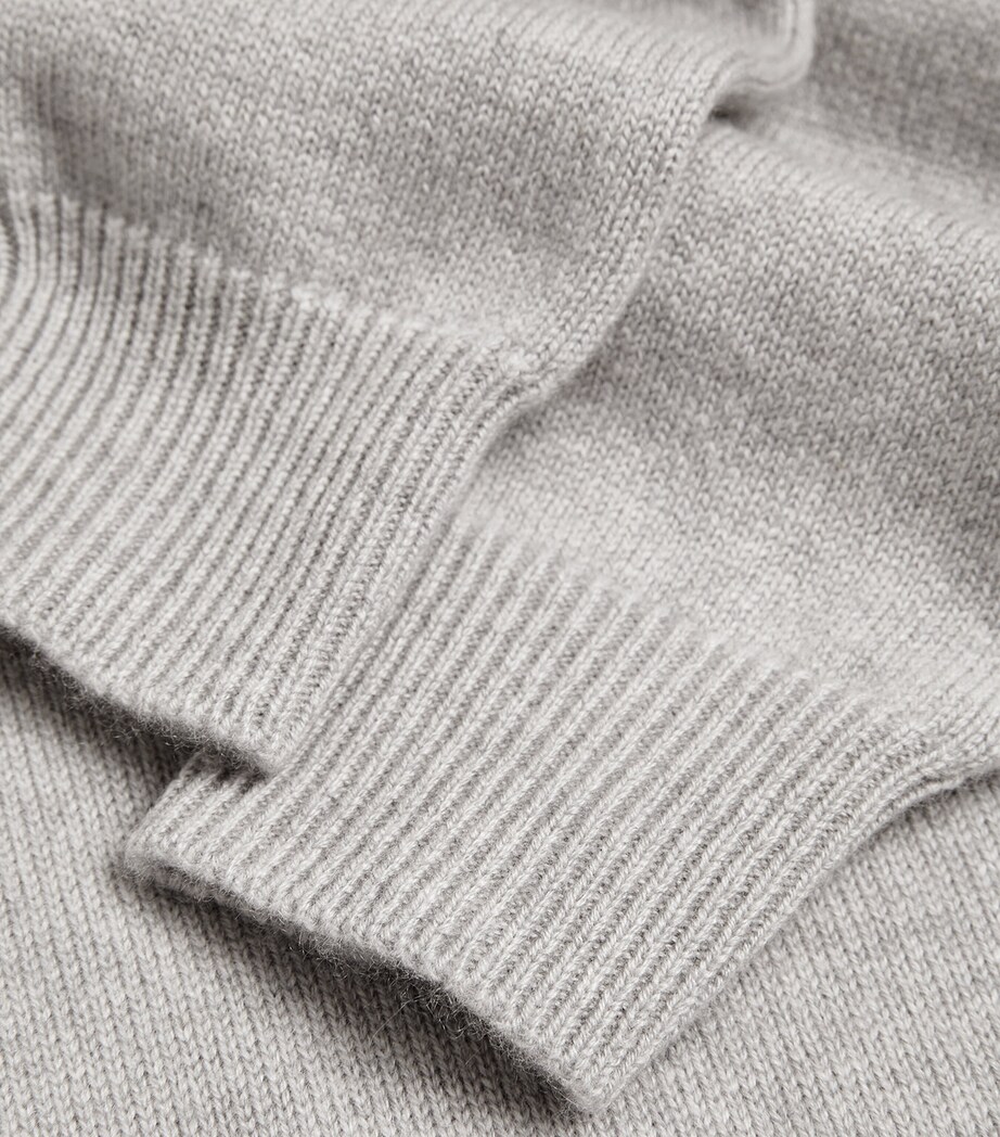 Harrods Womens Cashmere Hoodie Pale Grey Marl Image 5