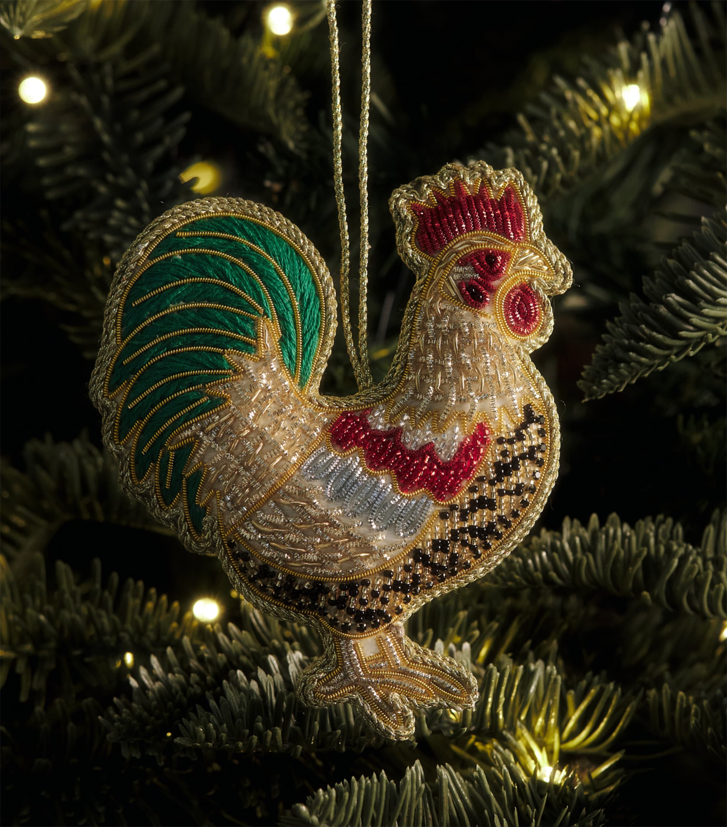 Tinker Tailor Beaded Cockerel Tree Decoration Image 3
