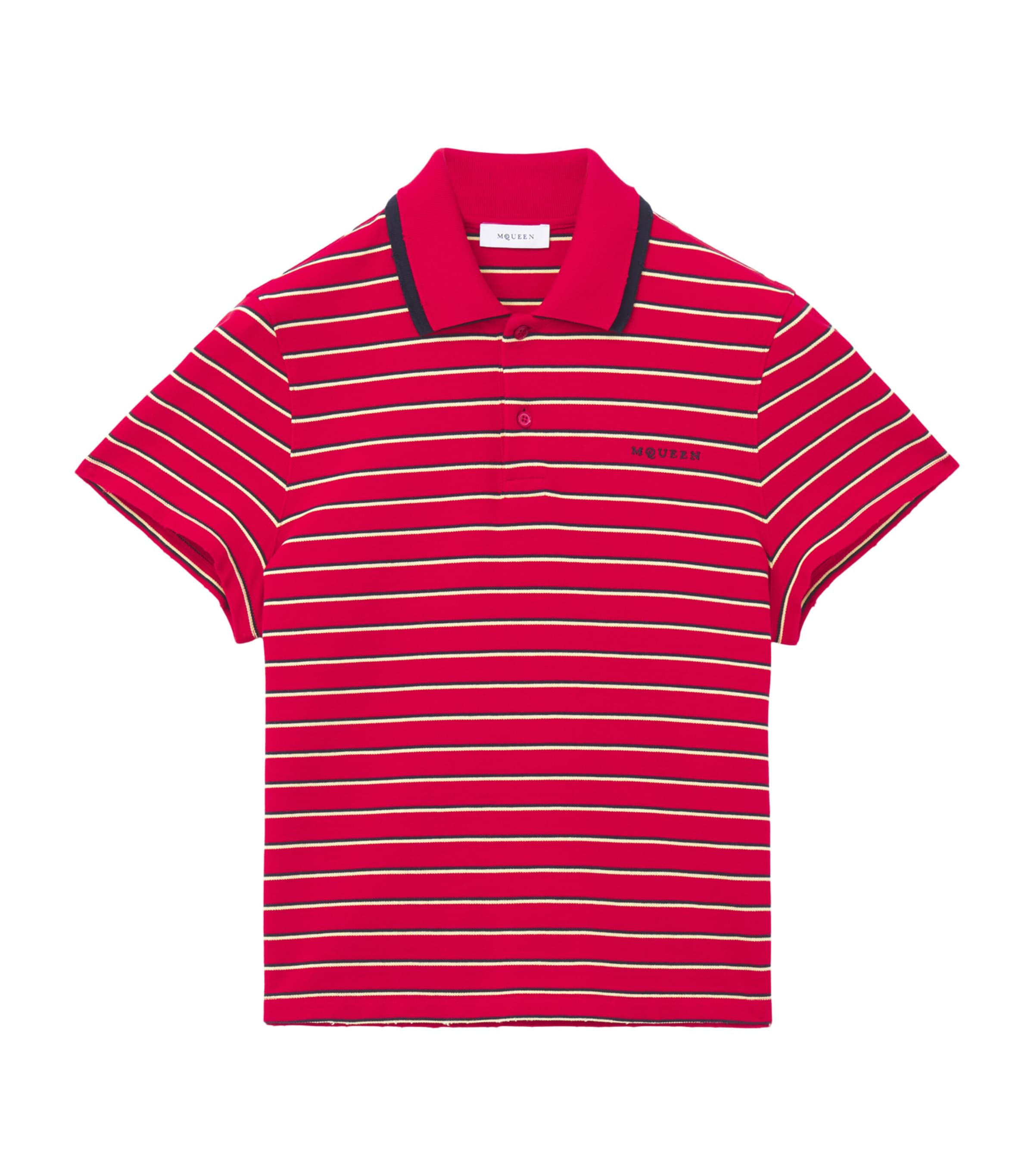 McQueen Mens Stripe Polo Shirt Image 1