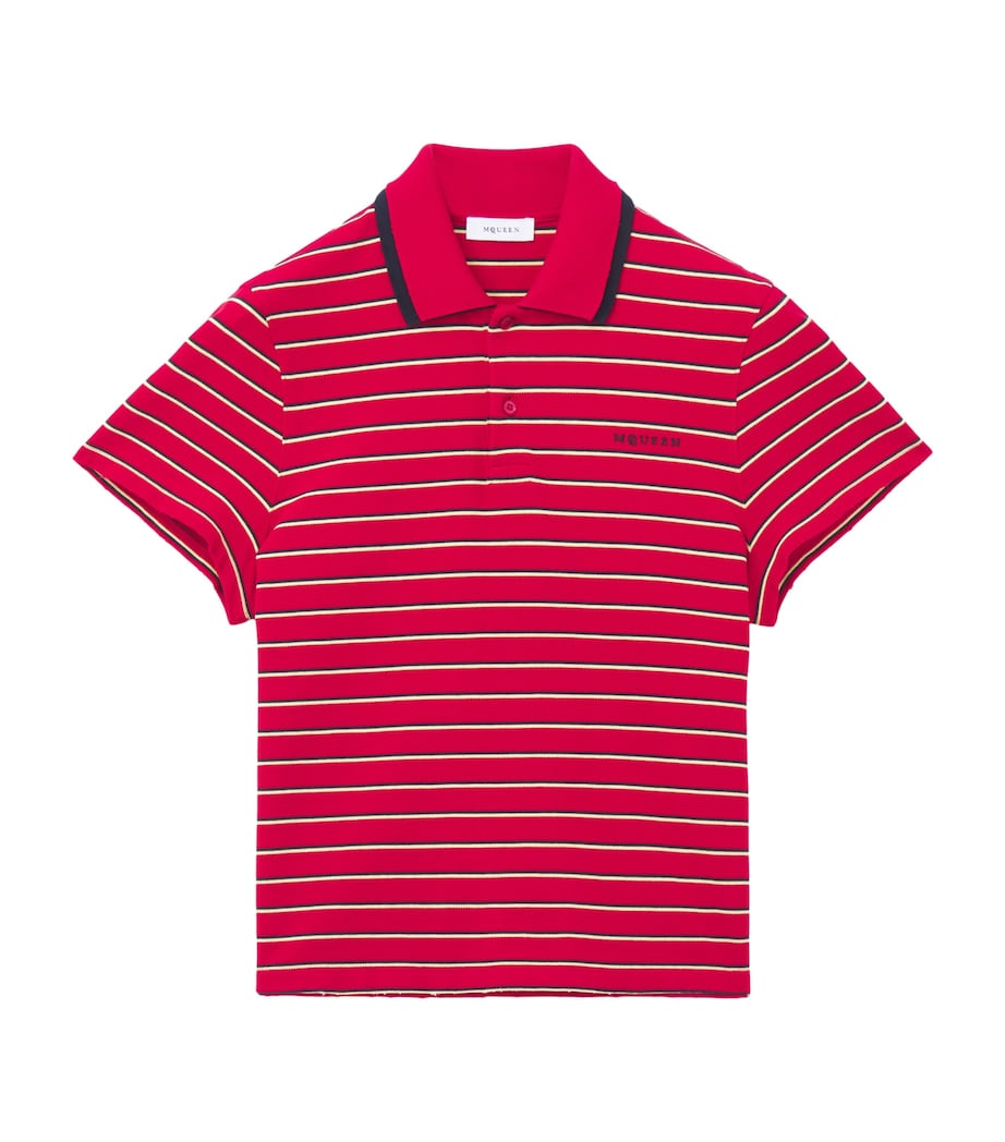 McQueen Mens Stripe Polo Shirt Image 1