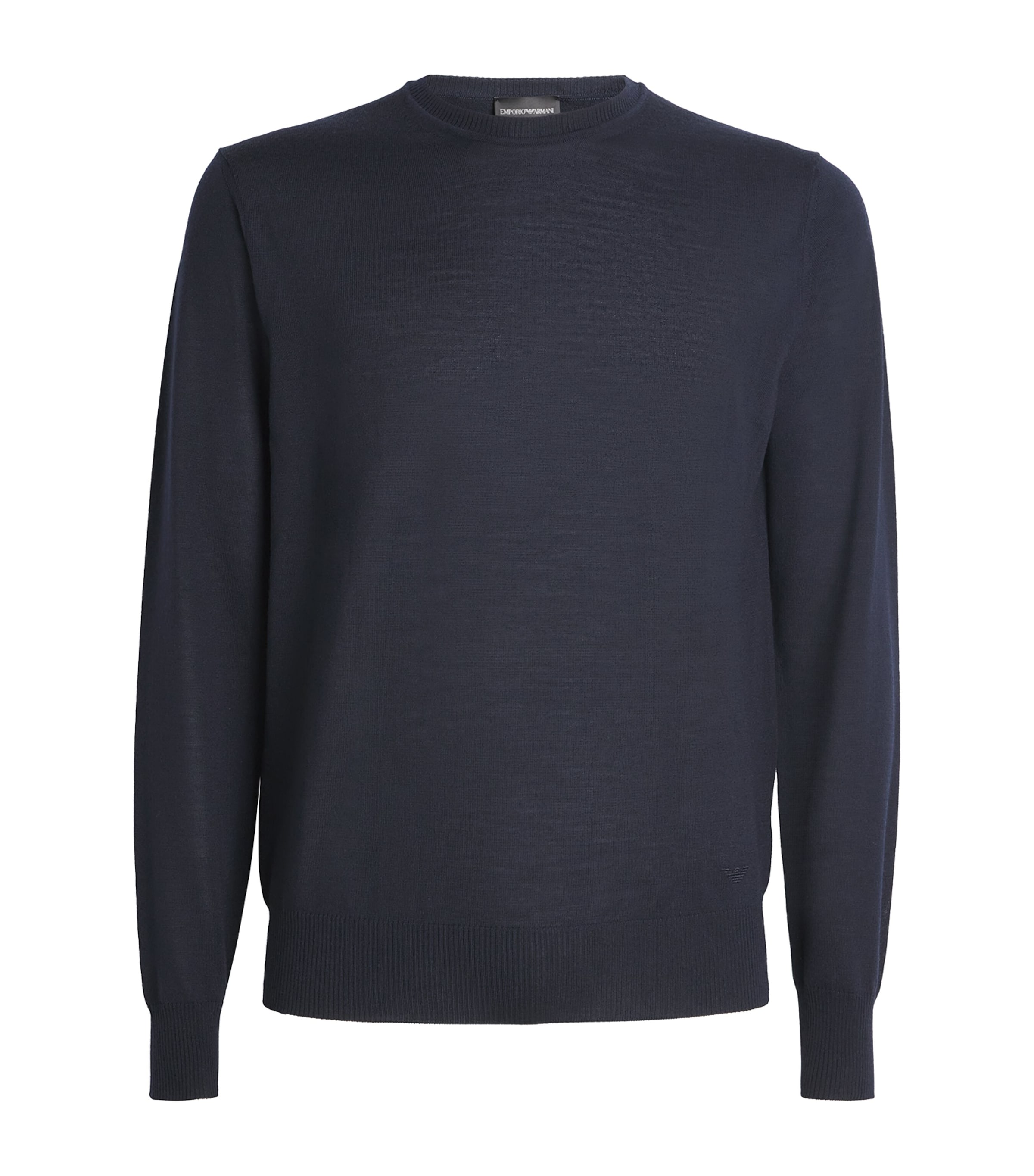 Emporio Armani Virgin Wool Sweater In Blue