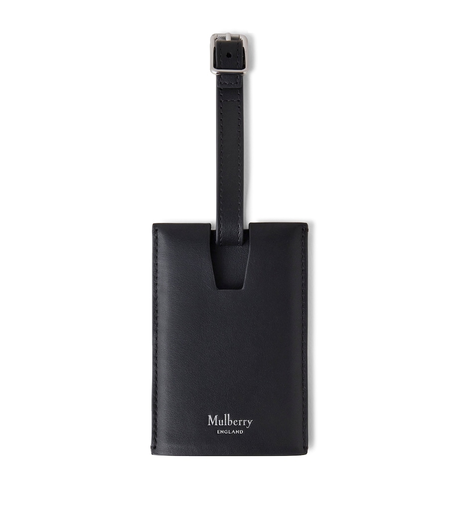 Calfskin Logo Luggage Tag BLACK Image 1