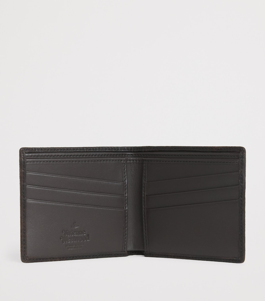 Leather Logo Bifold Wallet D402 DARK BROWN Image 2