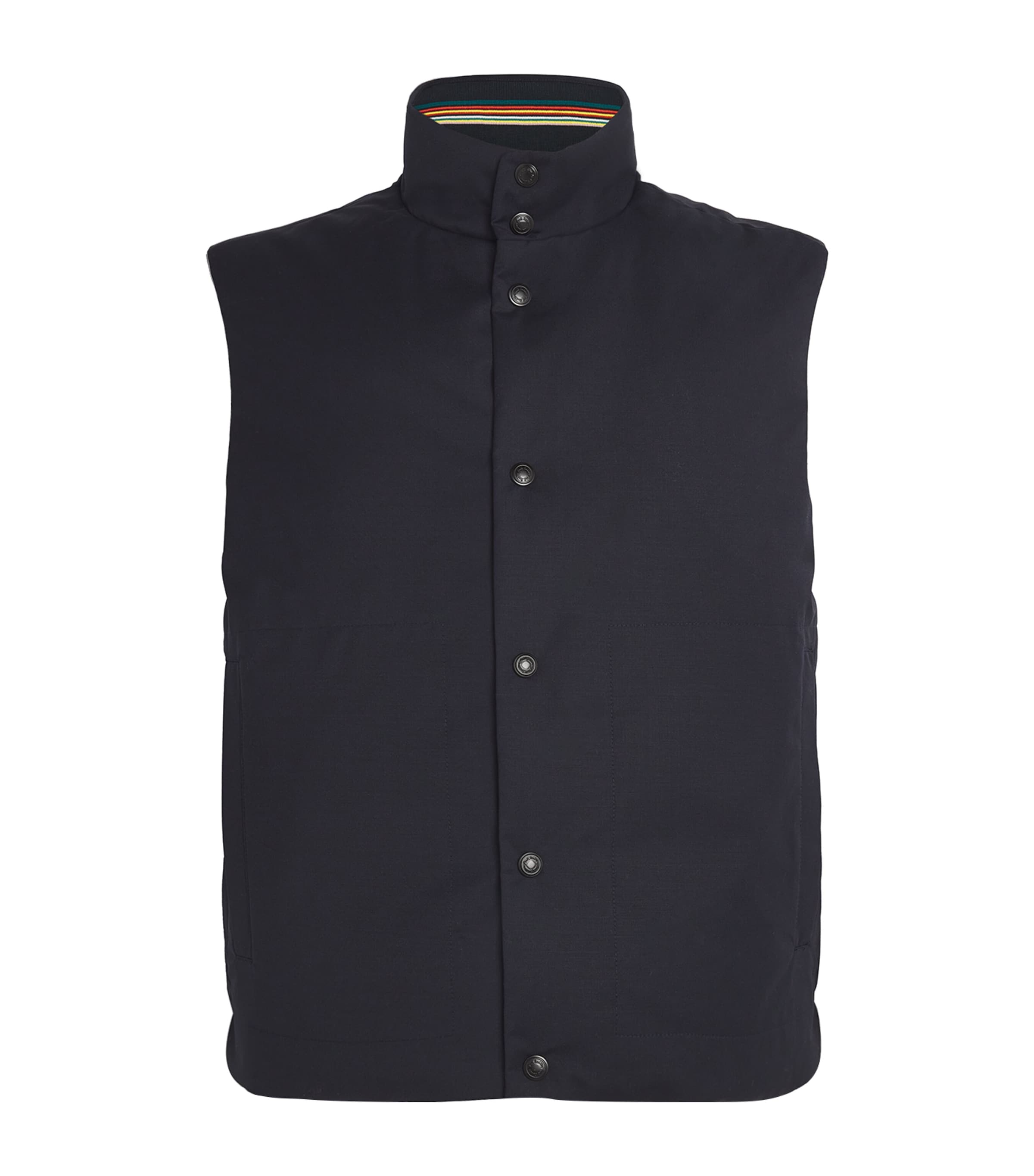 Shop Paul Smith Storm System Padded Gilet In Navy