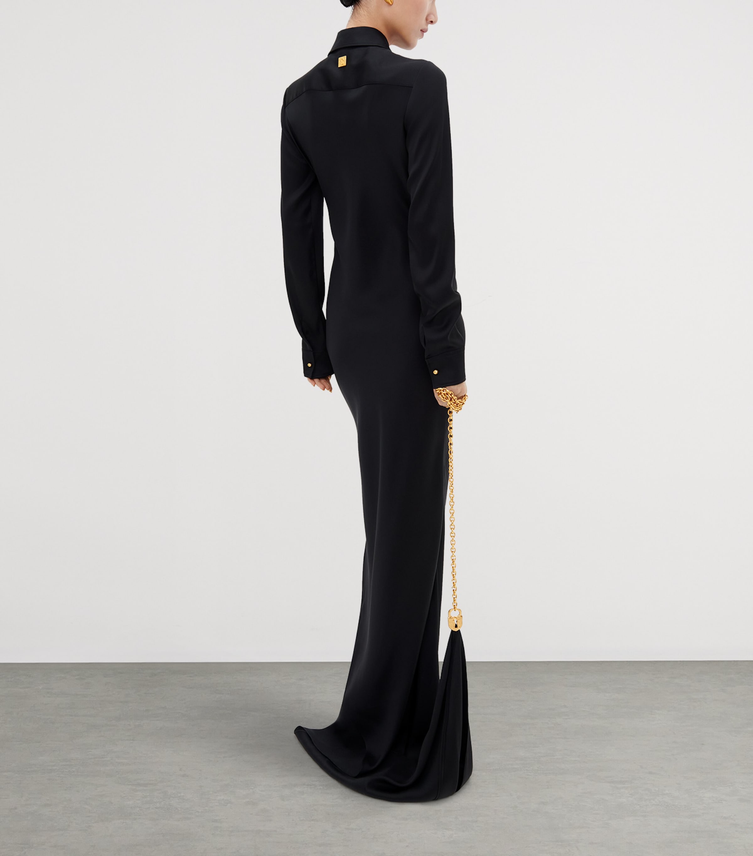 Schiaparelli Womens Silk Bijoux Shirt Dress Black Image 3