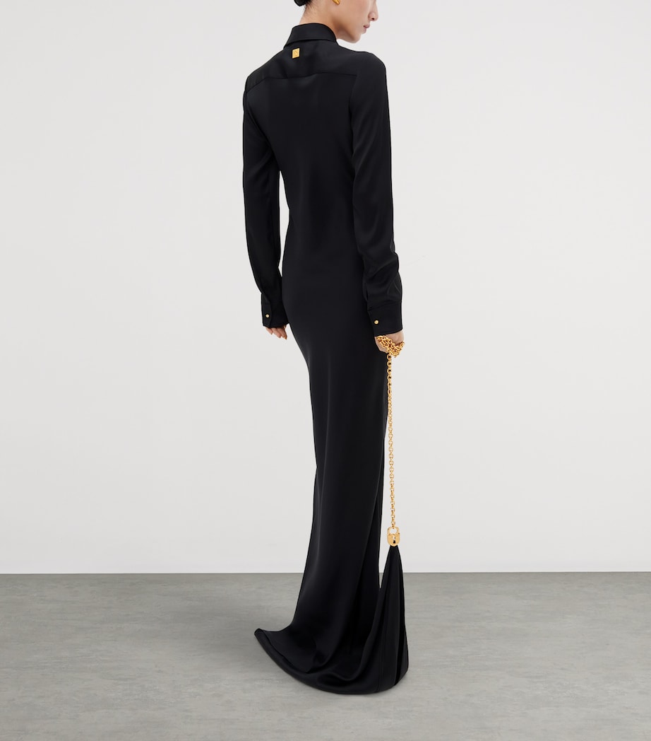 Schiaparelli Womens Silk Bijoux Shirt Dress Black Image 3