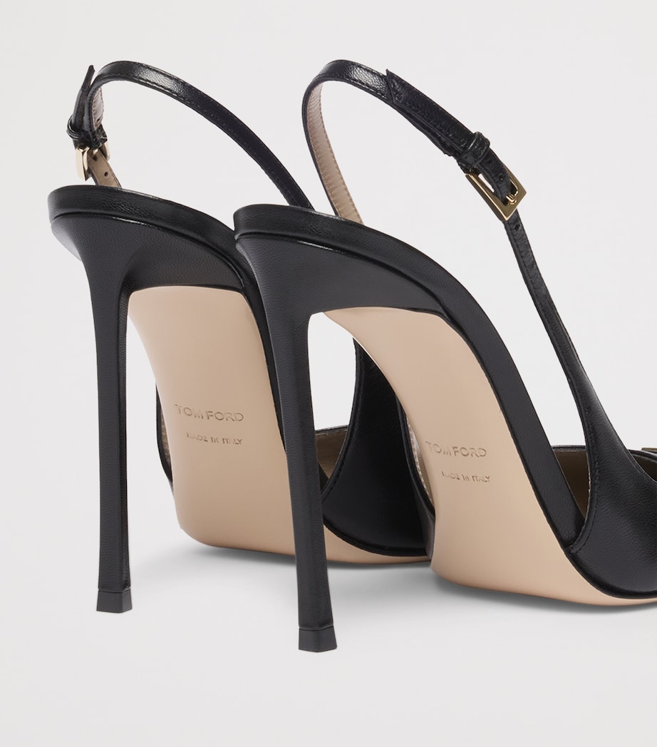 TOM FORD Womens Leather T Slingback Pumps Naa Image 5