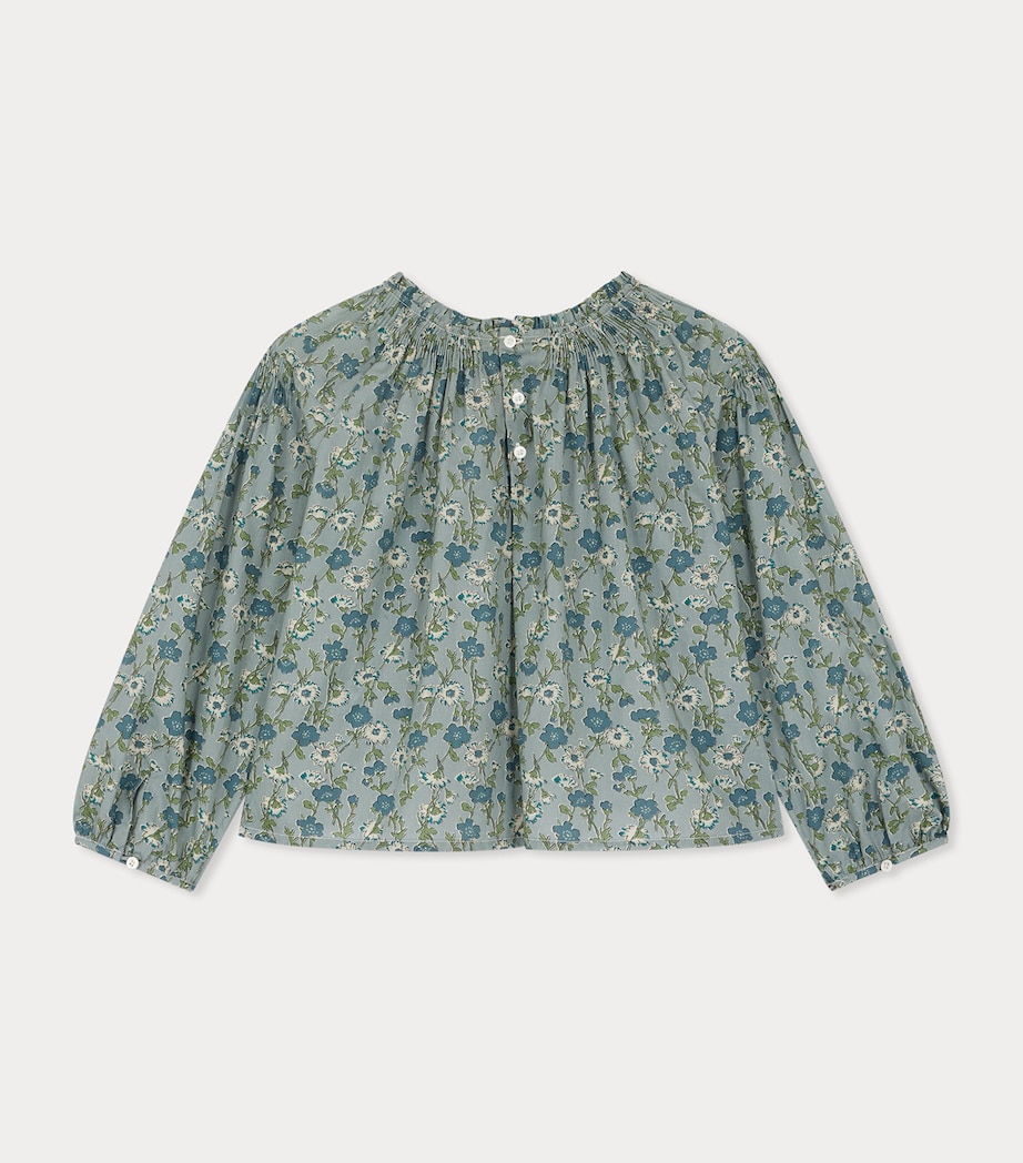 Cotton Floral Blandine Blouse (10-14 Years) VERT DE GRIS Image 2