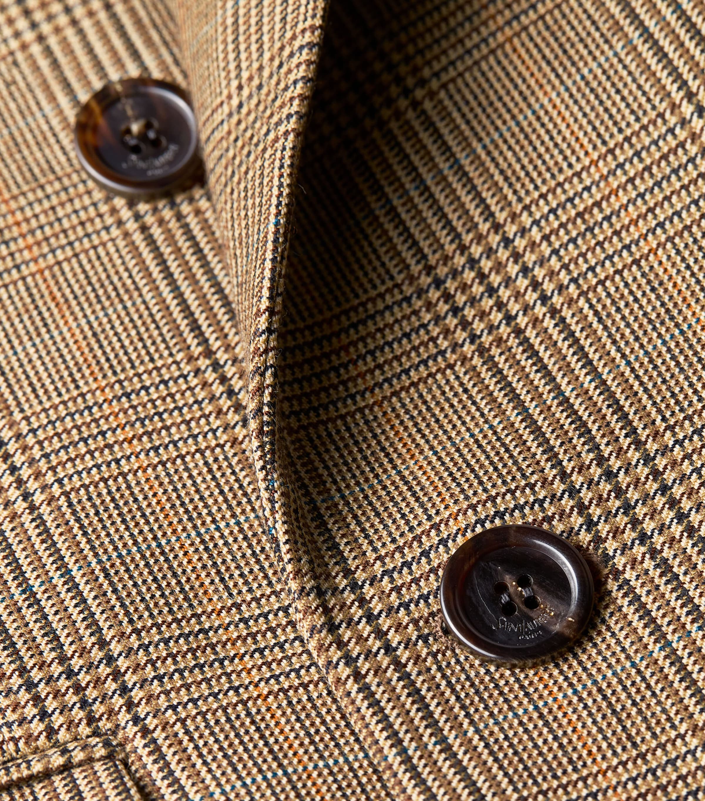 Saint Laurent Womens Wool Check Double-Breasted Blazer Image 4