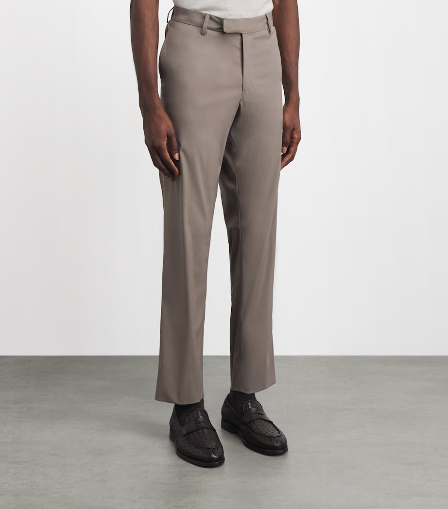 Corneliani Mens Techwool Straight Trousers Natural / Beige Image 4