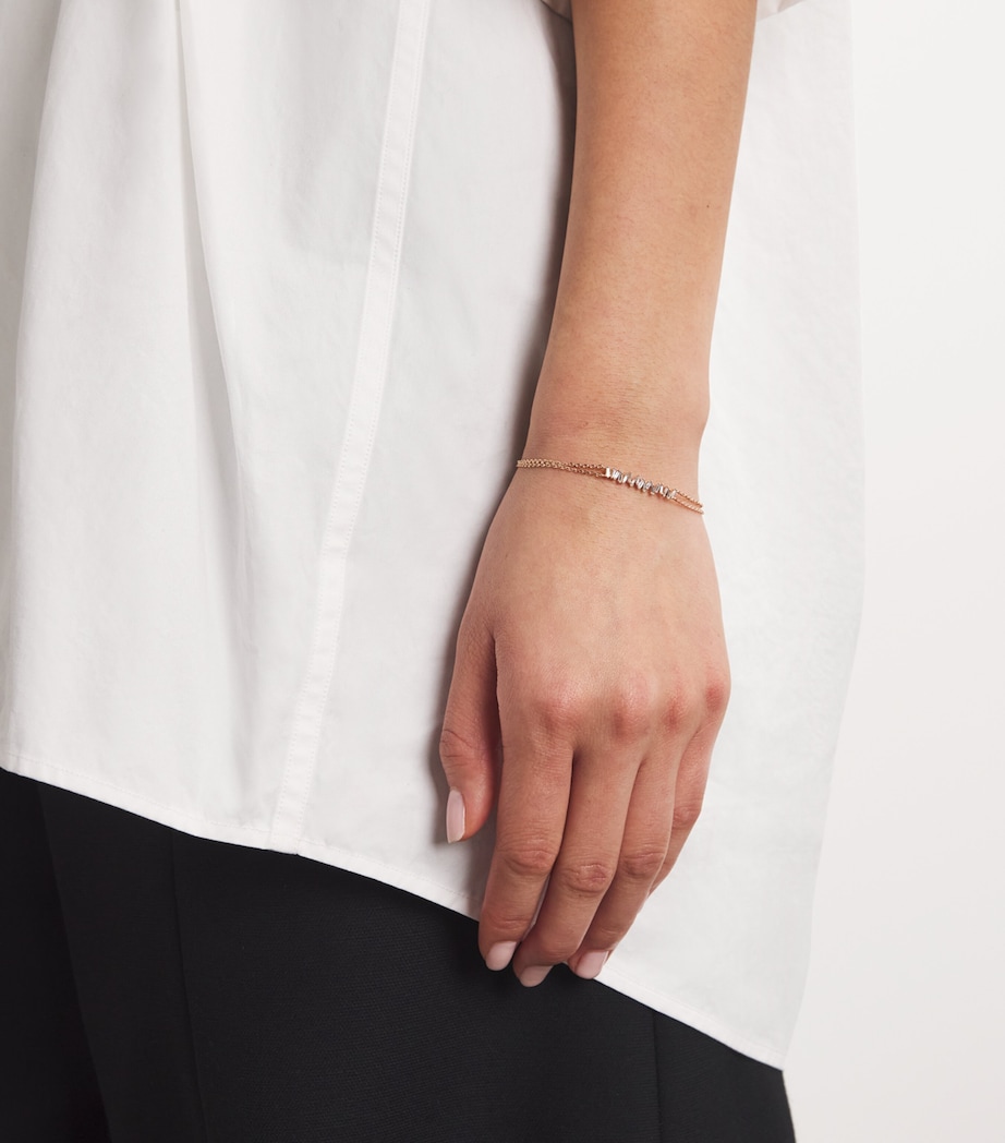 Rose Gold and Diamond Classic Bar Bracelet 18K RG/WD Image 2