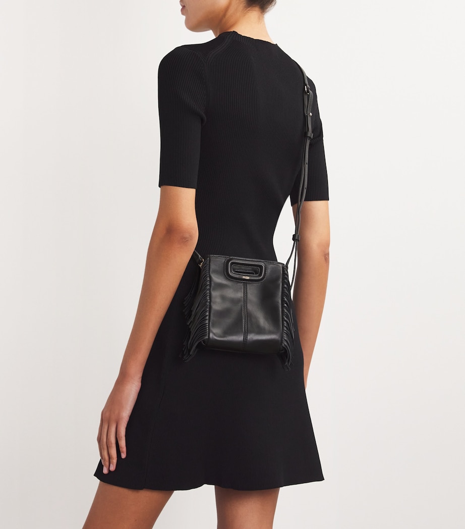 Mini Leather 'M' Top-Handle Bag BLACK Image 2