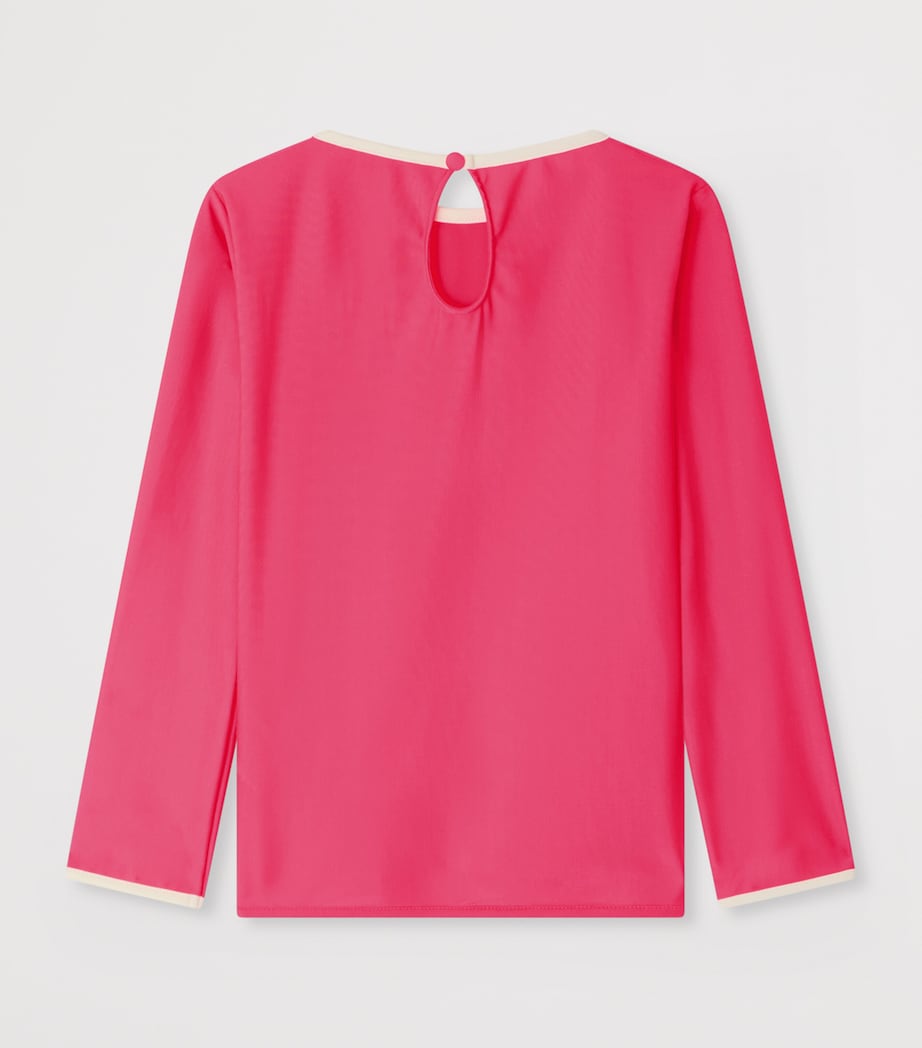 Bonpoint Long-Sleeve Swim Top (10-14 Years) Rose Fluo Image 2