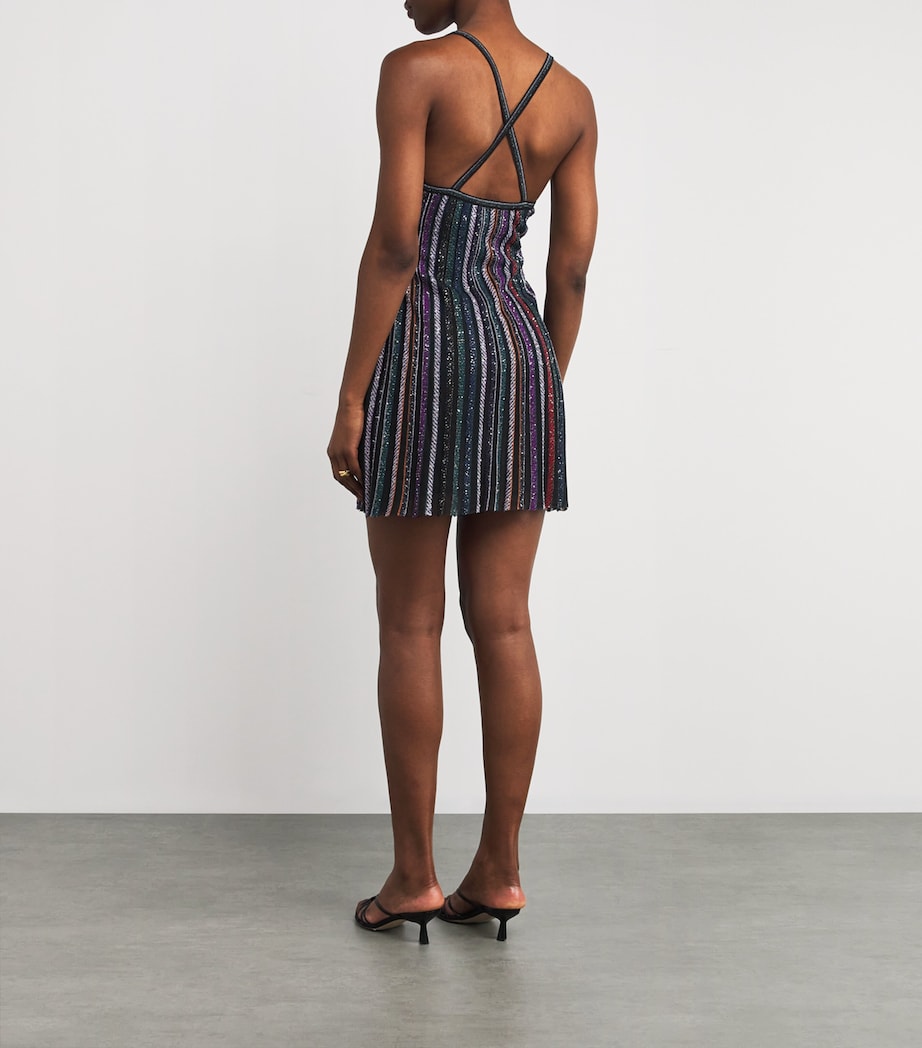 Metallic Stripe Mini Dress SM9T4 MULTICOLOR Image 3