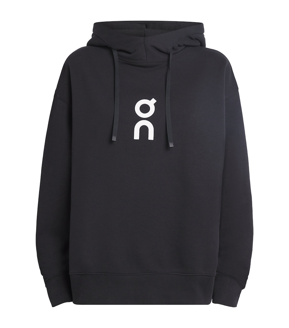 Organic Cotton-Blend Club Hoodie BLACK Image 1
