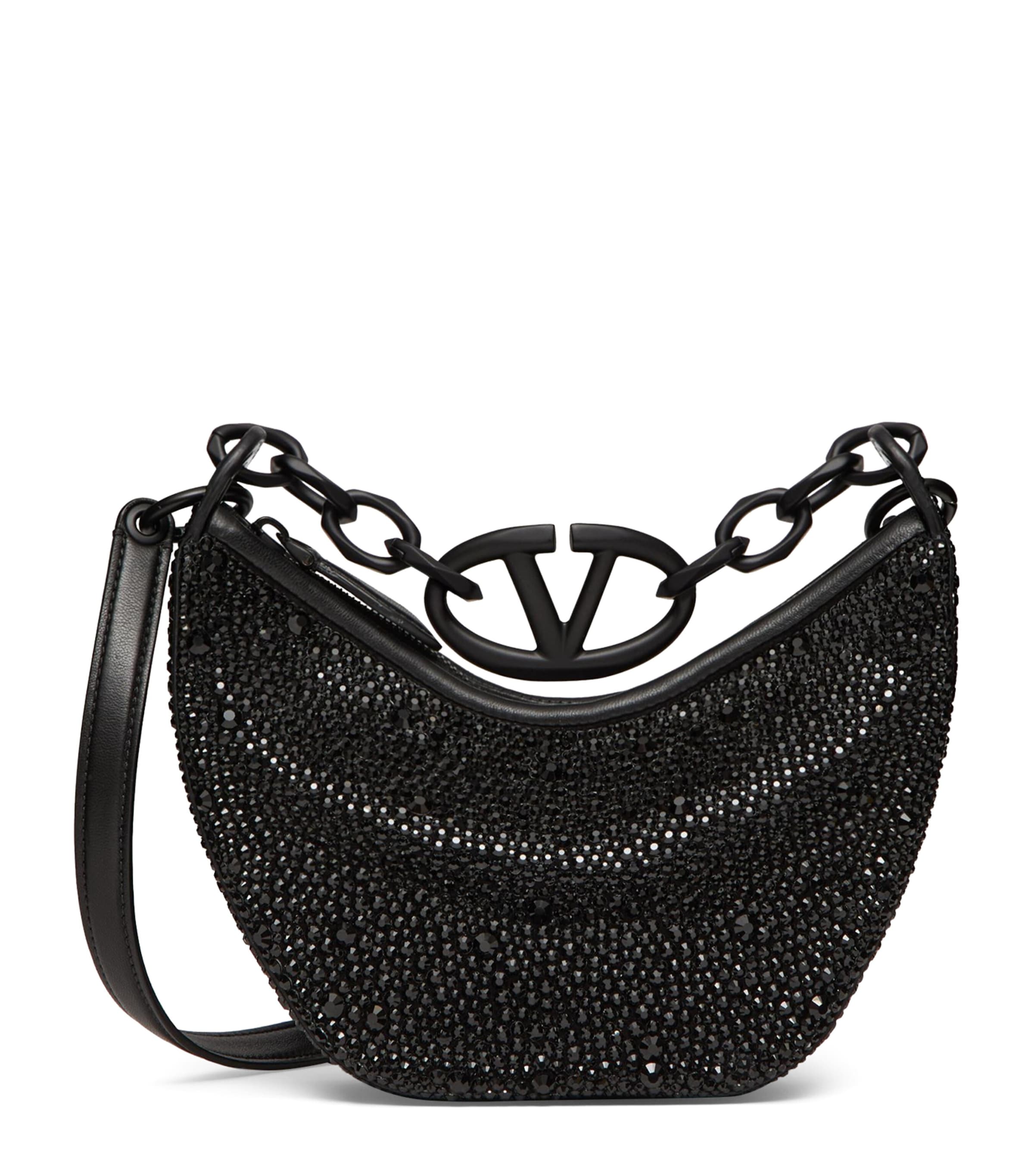 VALENTINO GARAVANI MINI EMBELLISHED VLOGO MOON SHOULDER BAG 