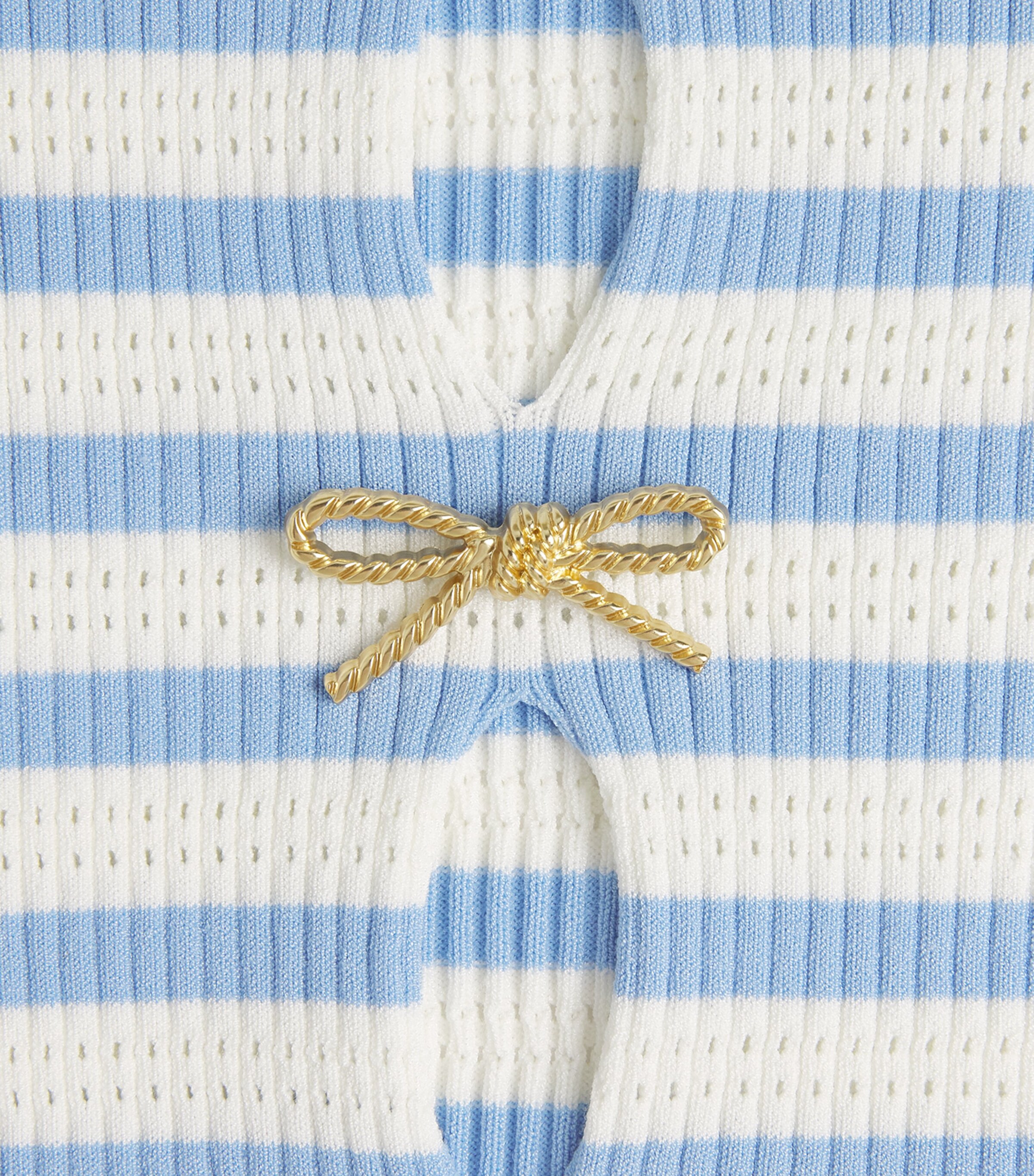 Claudie Pierlot Womens Stripe Bow-Detail Sweater Dual Color Image 6