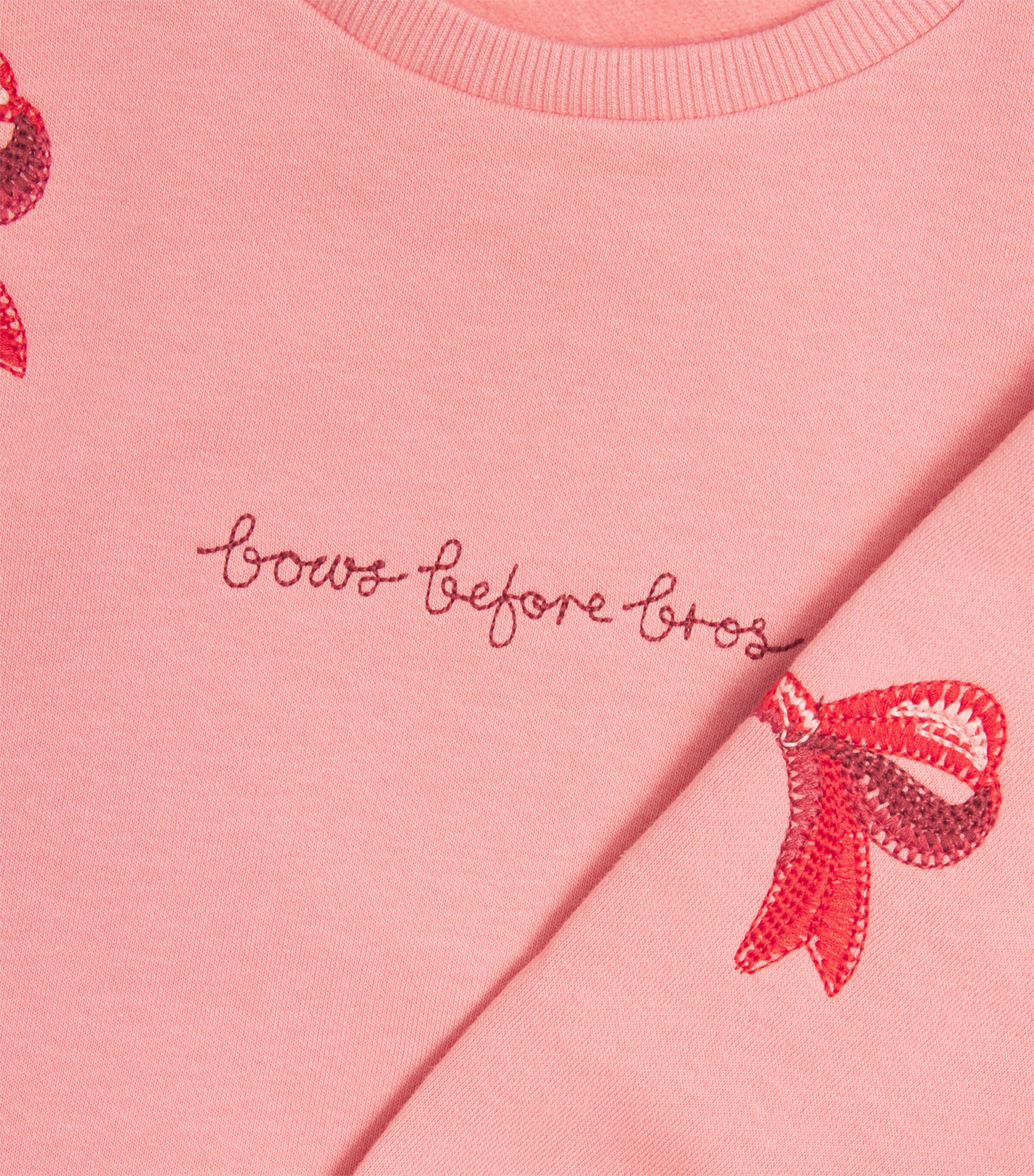 Organic Cotton-Blend Bow Lou Sweatshirt (5-10 Years) S30092 STRWBRRY ICE Image 4