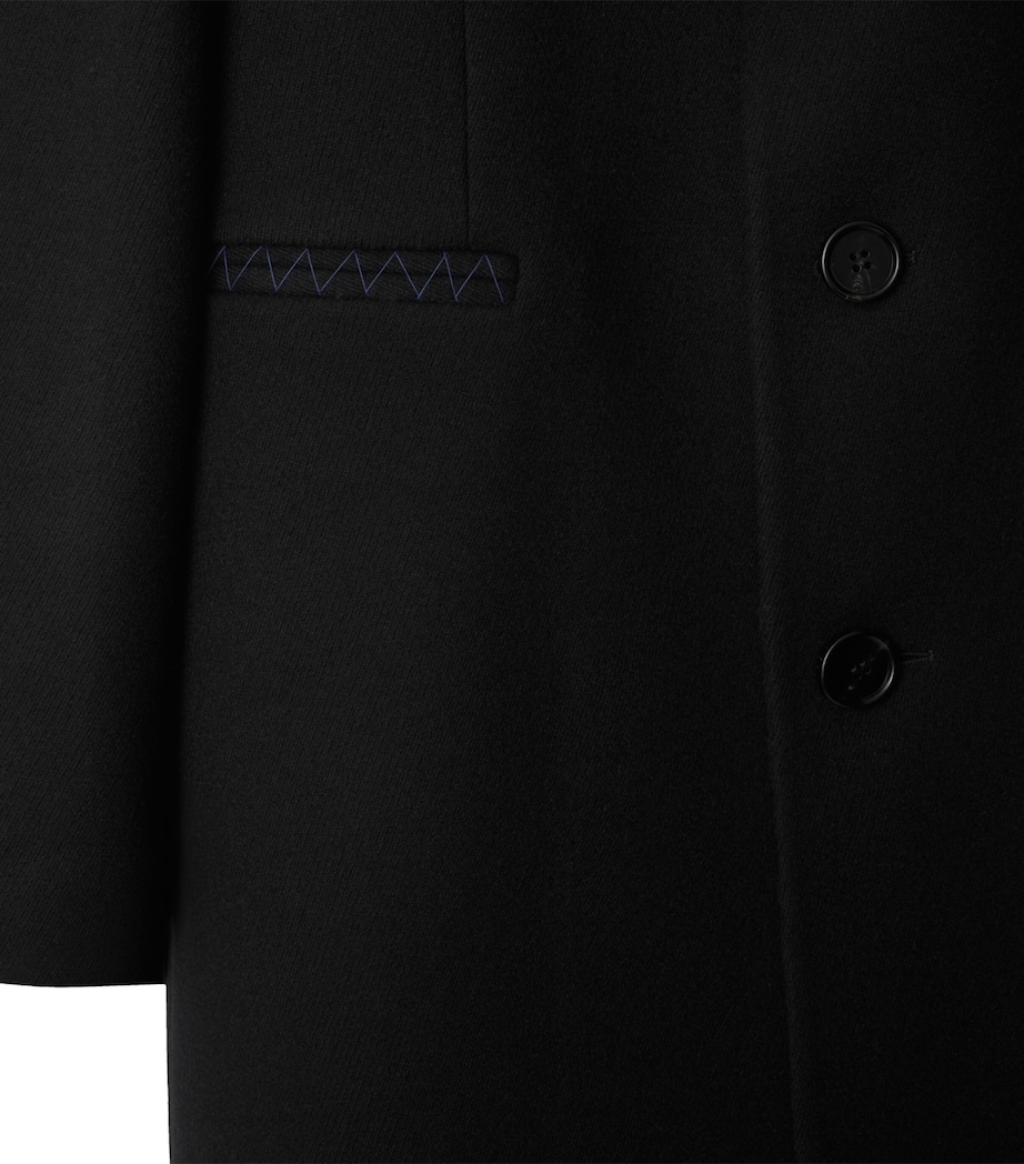 Wool Single-Breasted Tailored Coat BLACK Image 5