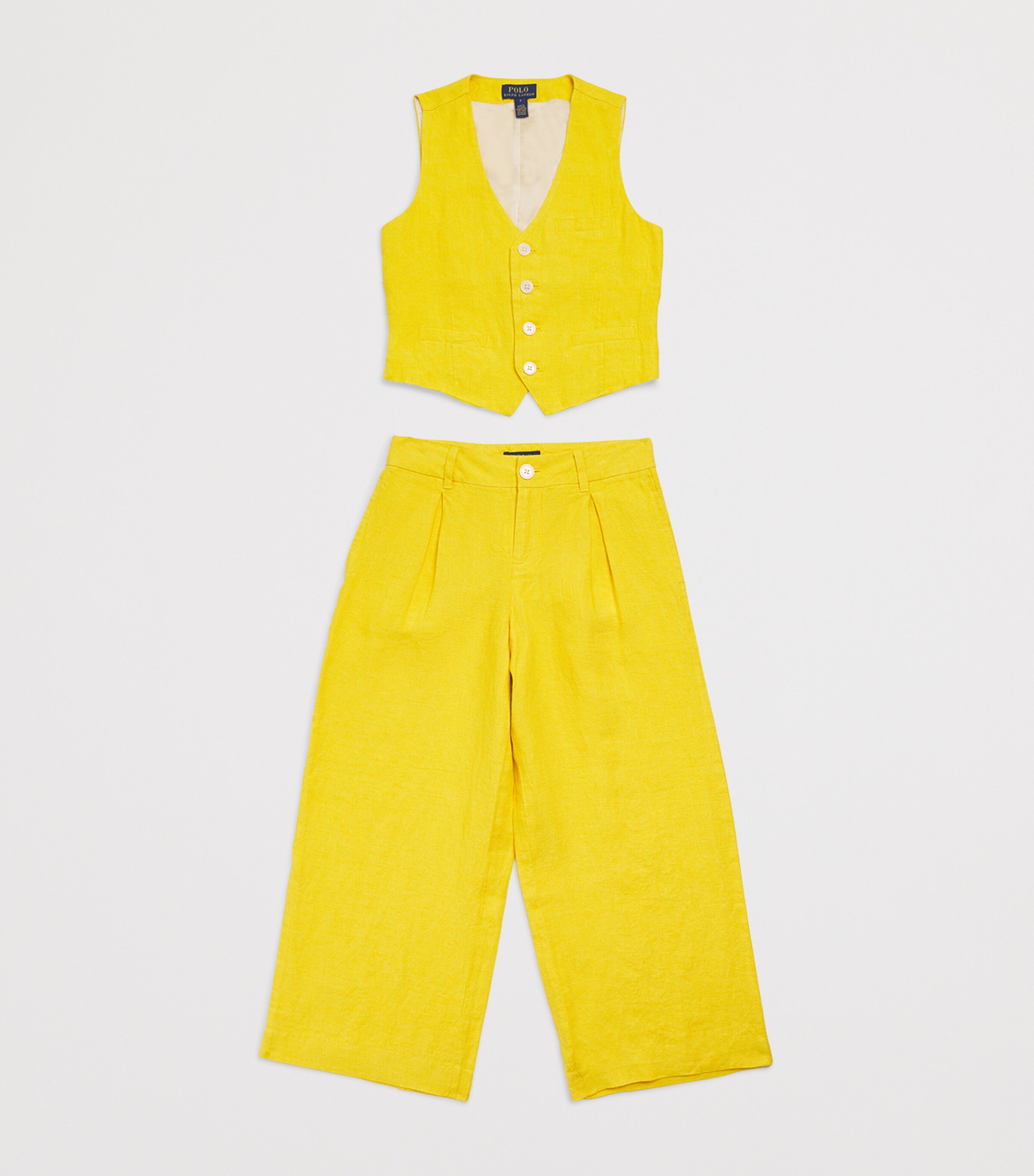Linen Waistcoat and Trousers Set (7-16 Years) YELLOW Image 3