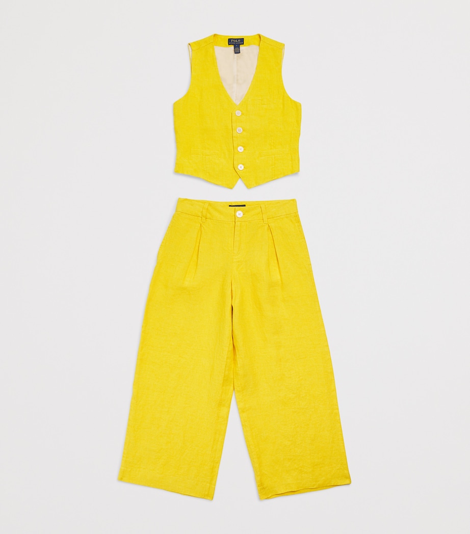 Linen Waistcoat and Trousers Set (7-16 Years) YELLOW Image 3