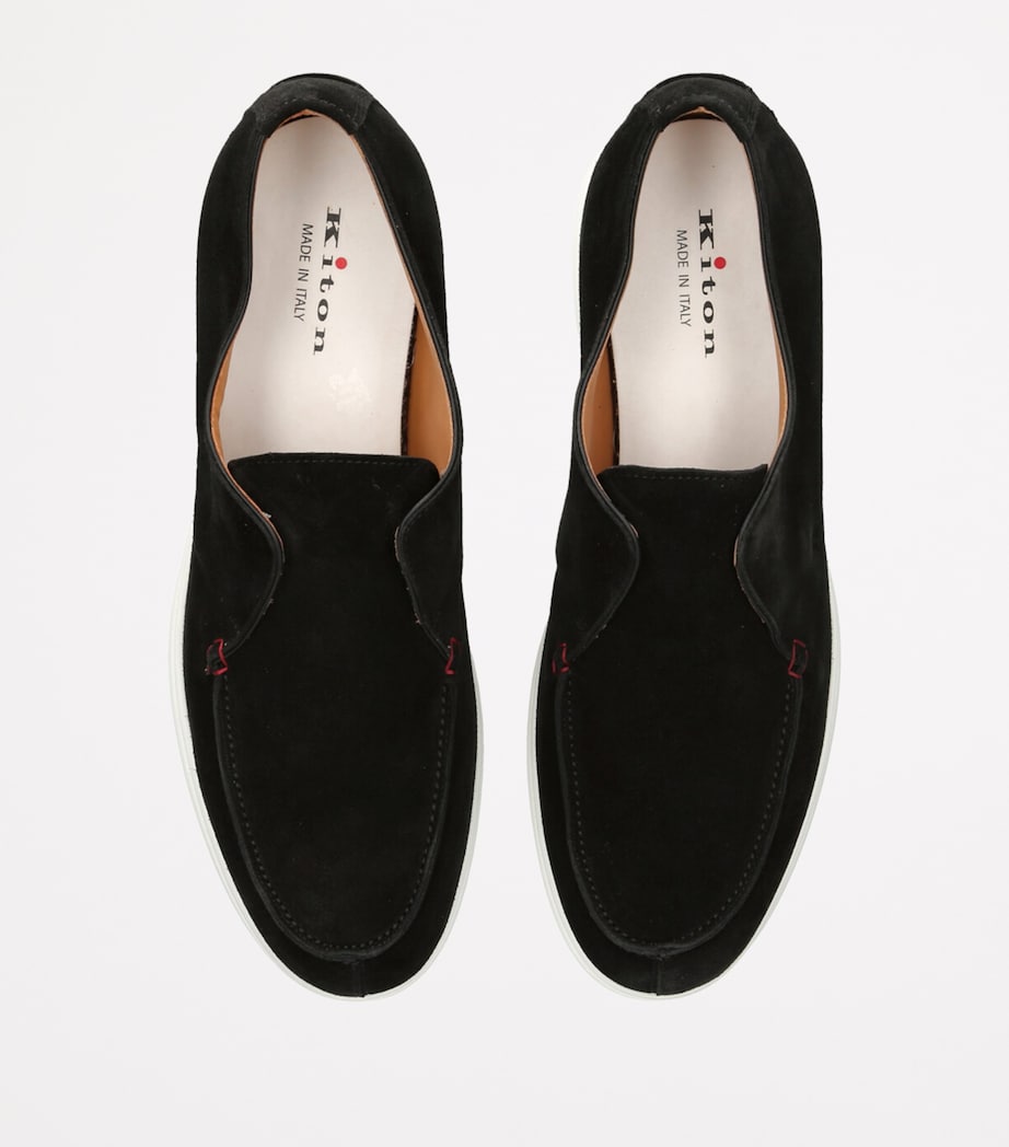 Suede Slip-On Loafers BLACK Image 4