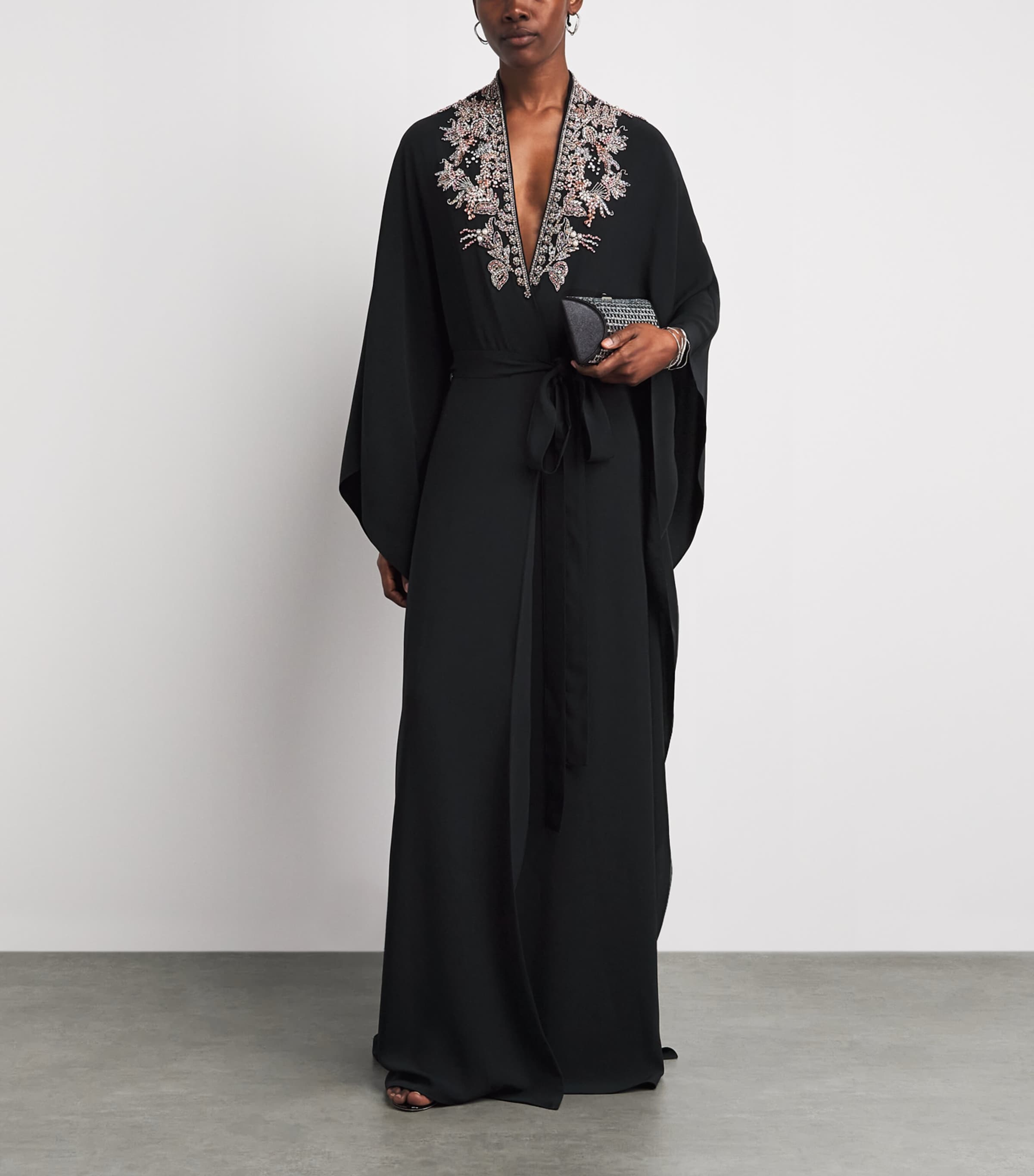 Zuhair Murad Womens Cady Embellished Cape Blk/mlt Jwlry Image 2