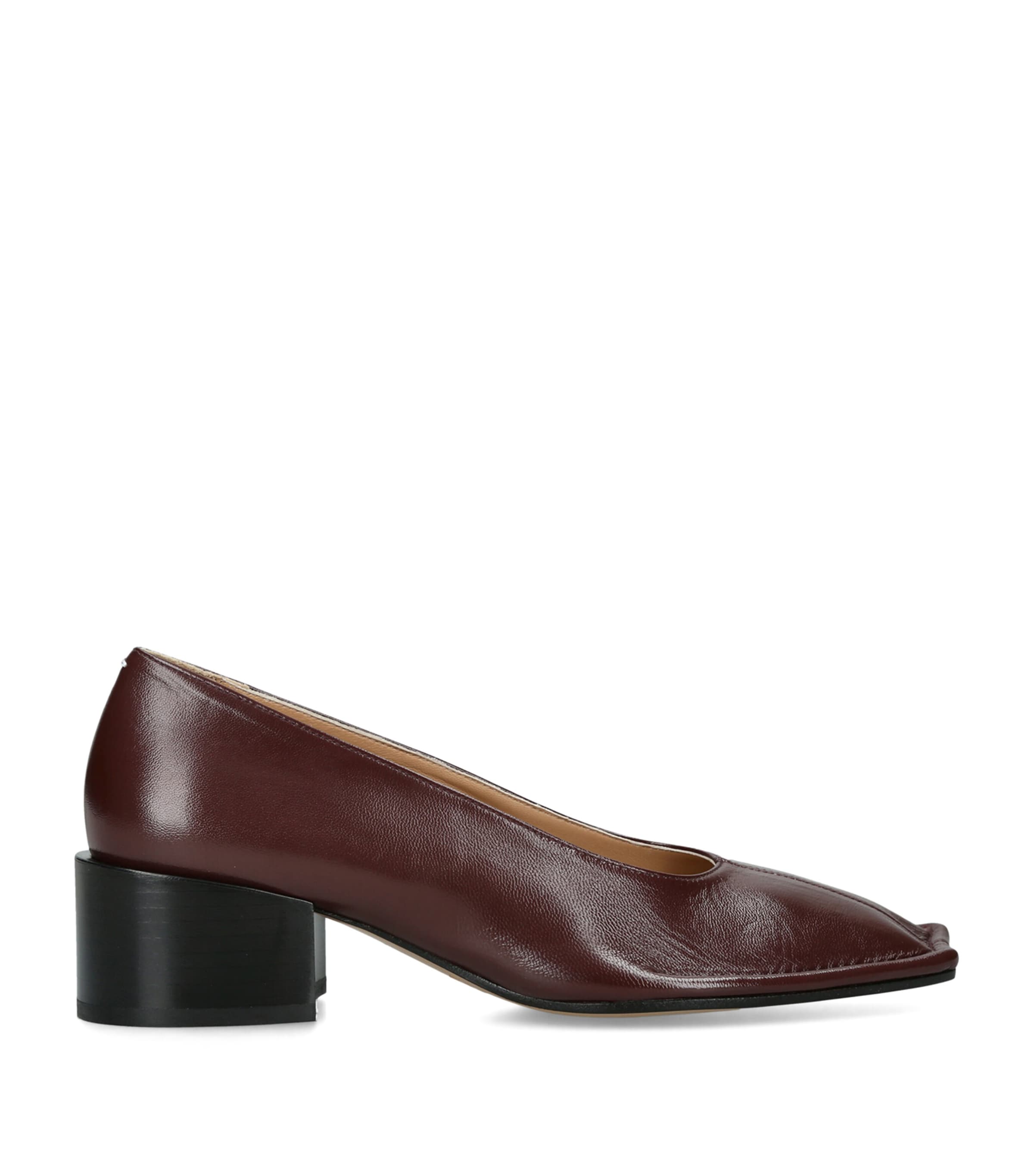 Maison Margiela Leather Piped Heeled Pumps 45 Brown Image 1