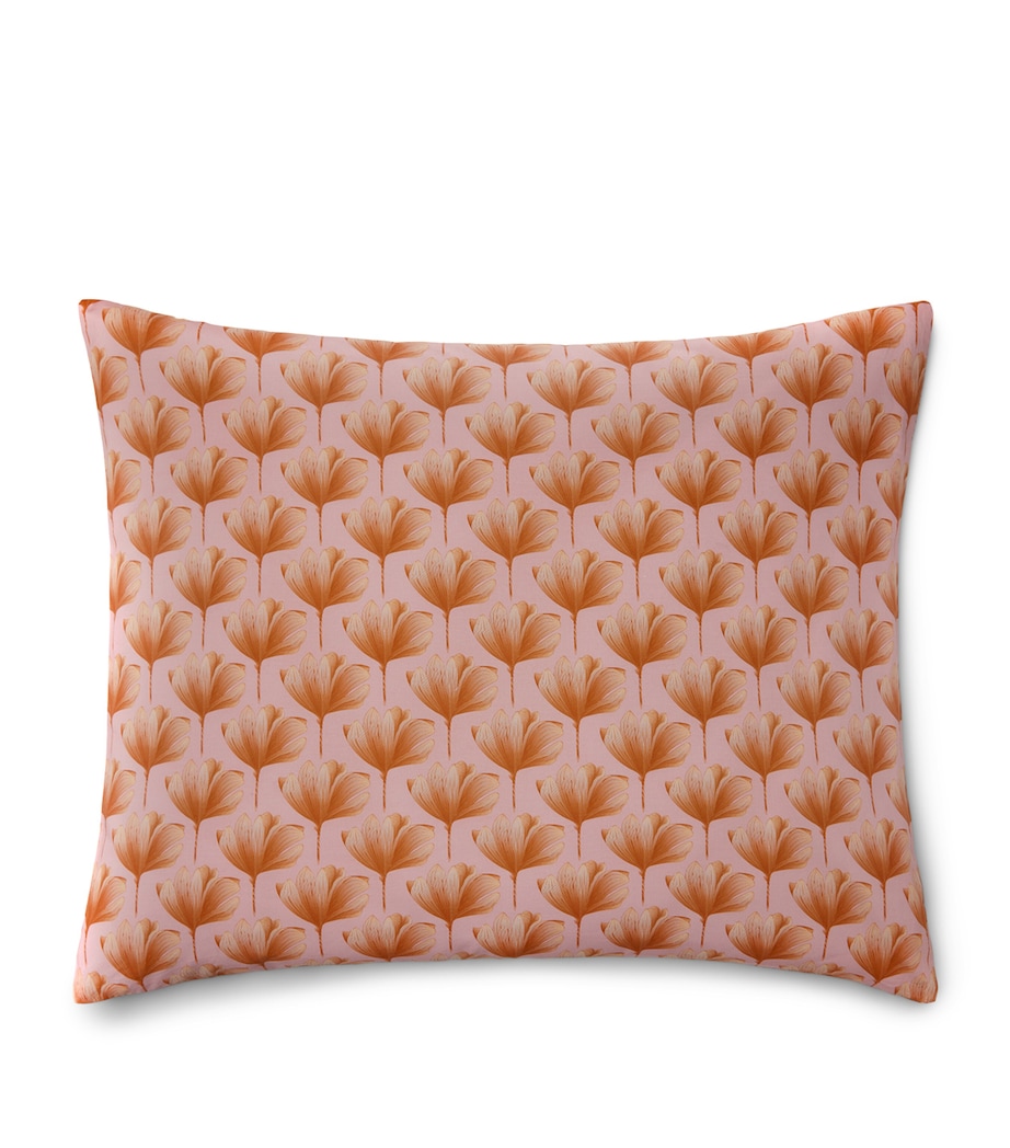 Cotton Boudoir Edna Pillowcase (30cm x 40cm) PINK/ORANGE Image 1