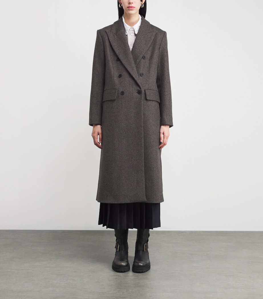 Wool-Blend Double-Breasted Coat DARK GREY Image 3