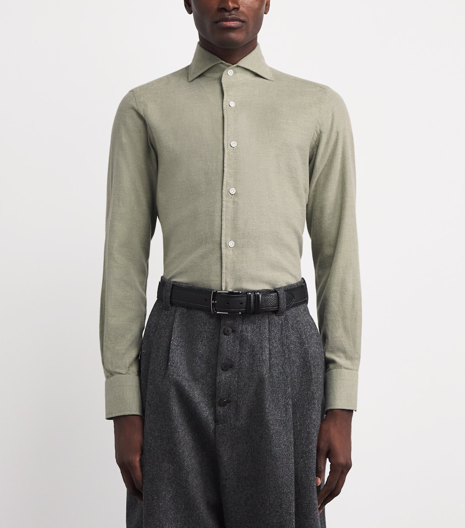 Cotton-Cashmere Shirt GREEN Image 3