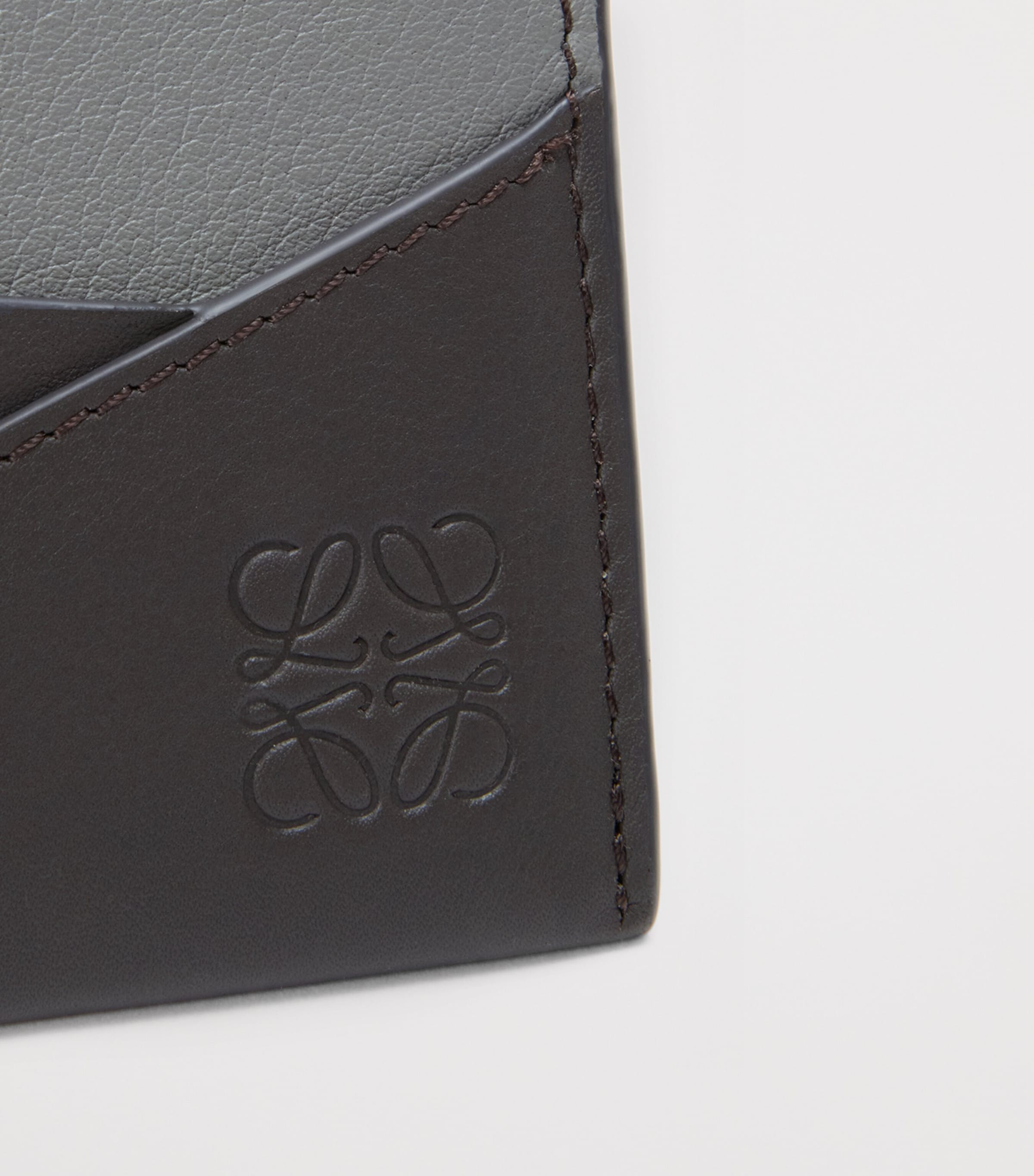 Leather Puzzle Card Holder GREY/STORM BLUE Image 4