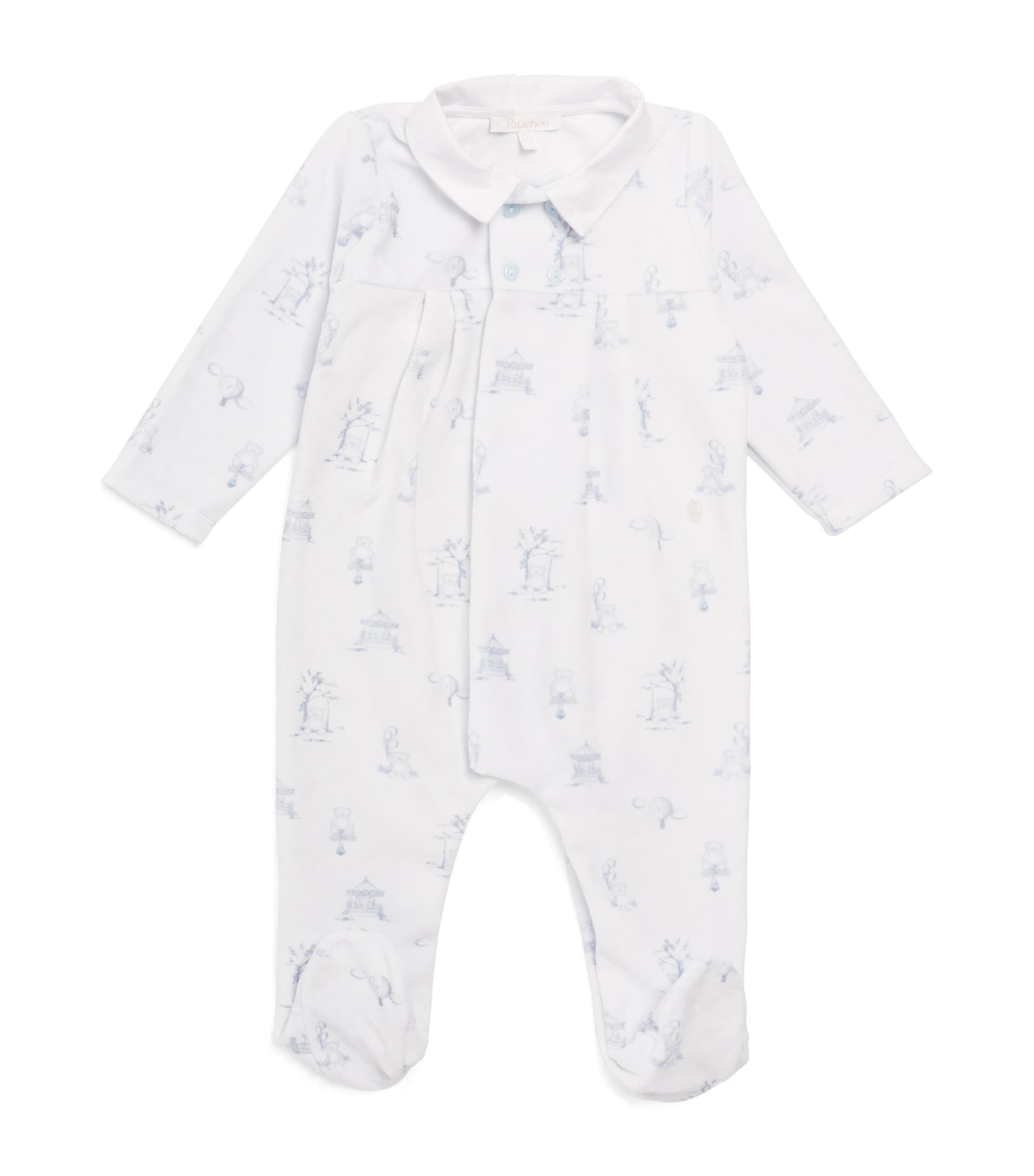 Patachou Cotton-blend Printed All-in-one In White