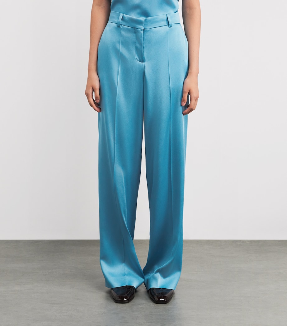 Satin Tailored Trousers 4130 STEEL BLUE Image 3