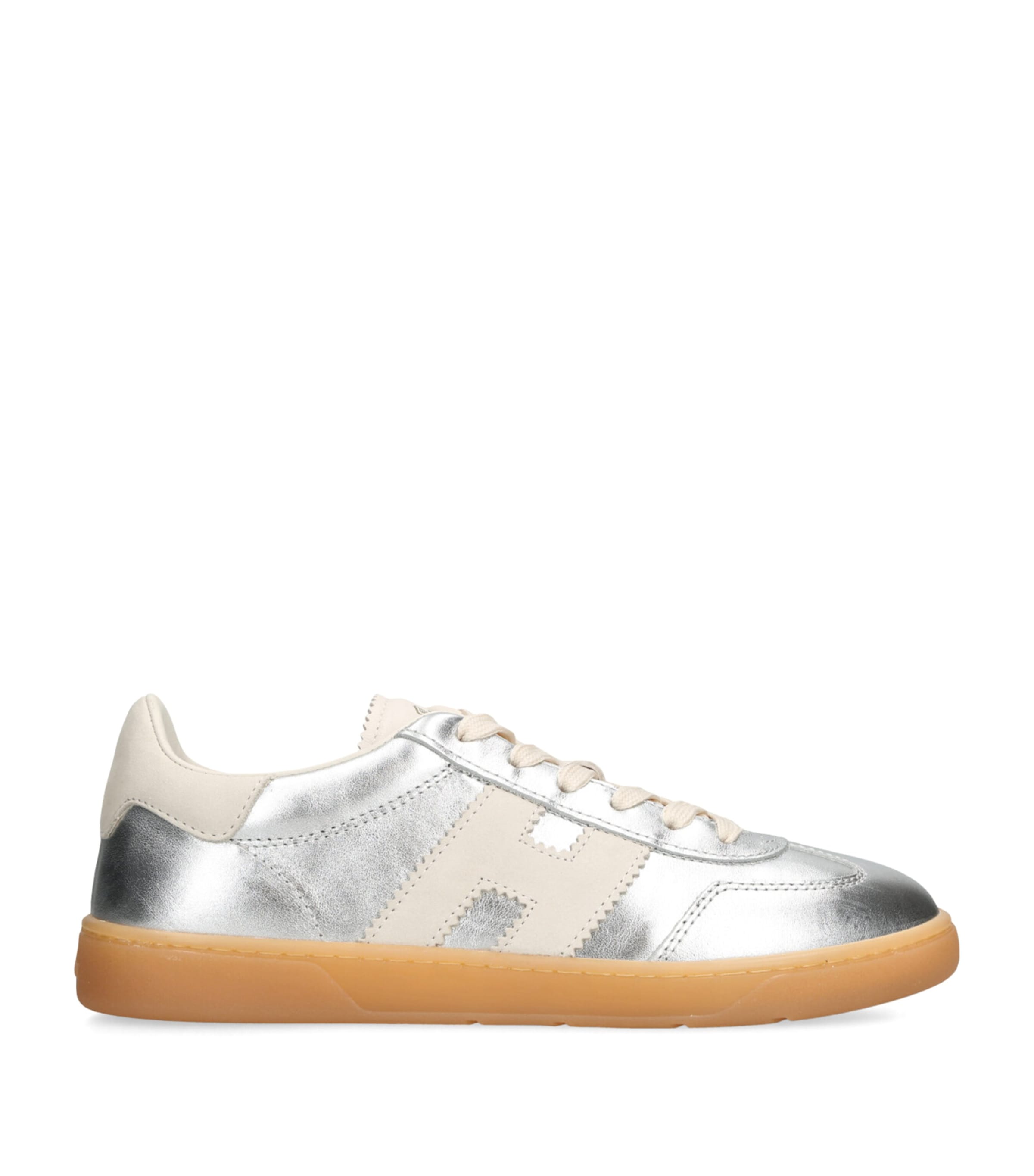 Leather Metallic Cool Sneakers SILVER COM Image 1